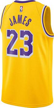 Nike Men's Los Angeles Lakers LeBron James #23 Dri-FIT Gold Swingman Jersey