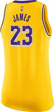 Nike Women's Los Angeles Lakers LeBron James #23 Gold Dri-FIT Swingman Jersey Nike Women's Los Angeles Lakers LeBron James #23 Gold Dri-FIT Swingman Jersey