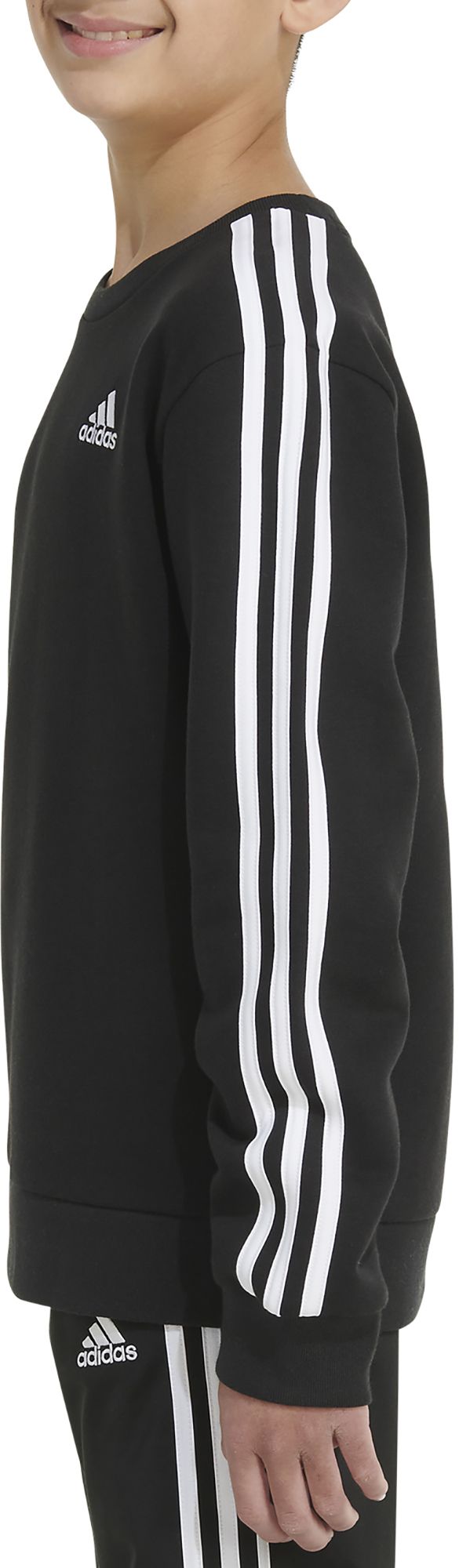 Adidas Boys' Long Sleeve Essential 3-Stripes Crewneck