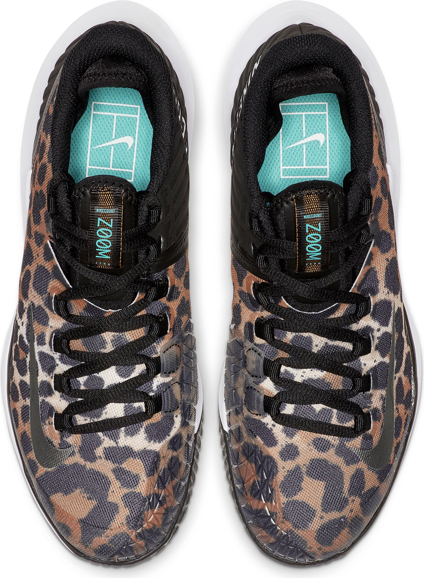 nike women's court air zoom zero tennis shoes leopard