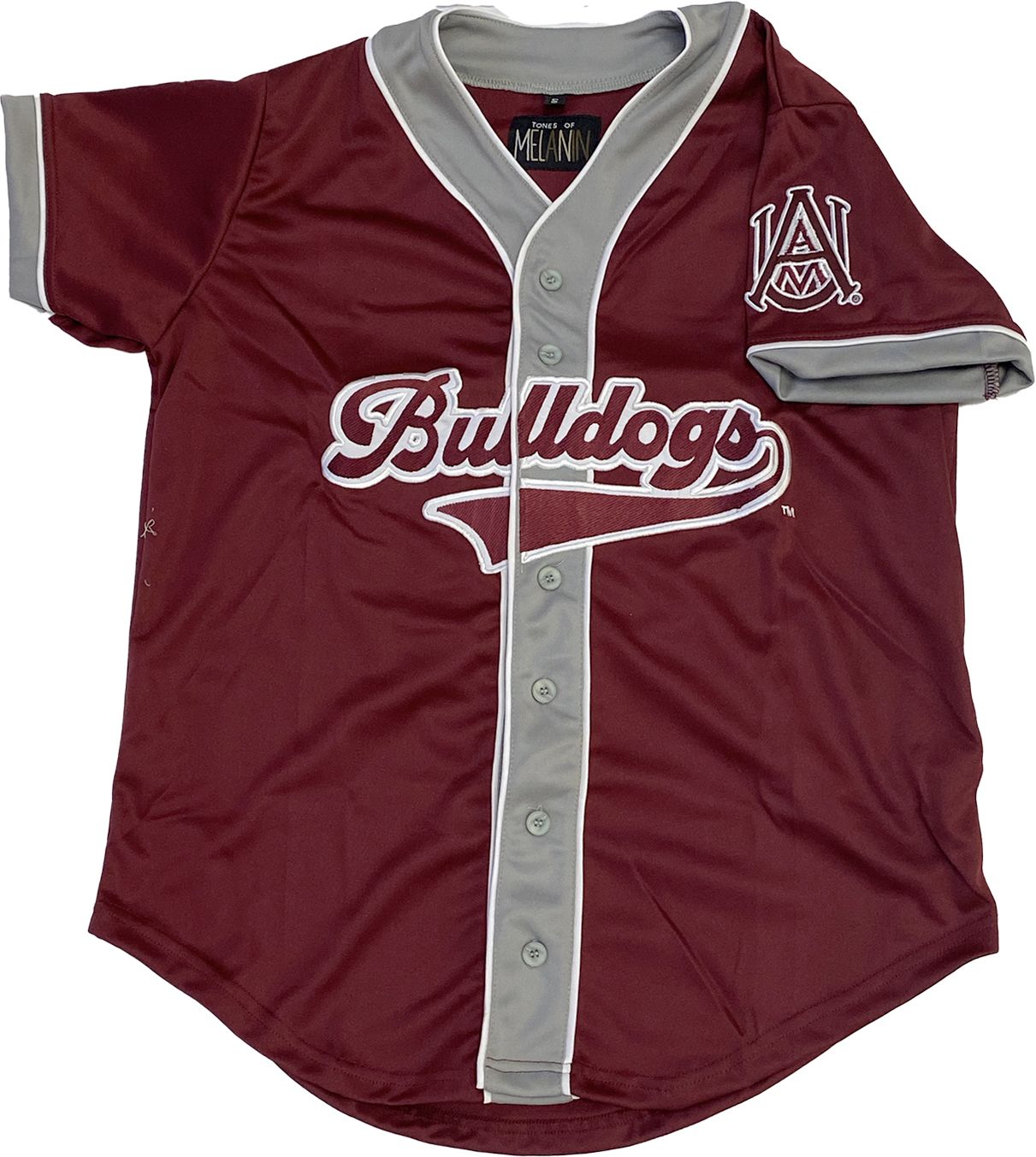 Tones of Melanin Alabama A&M Bulldogs Maroon Baseball Jersey product image