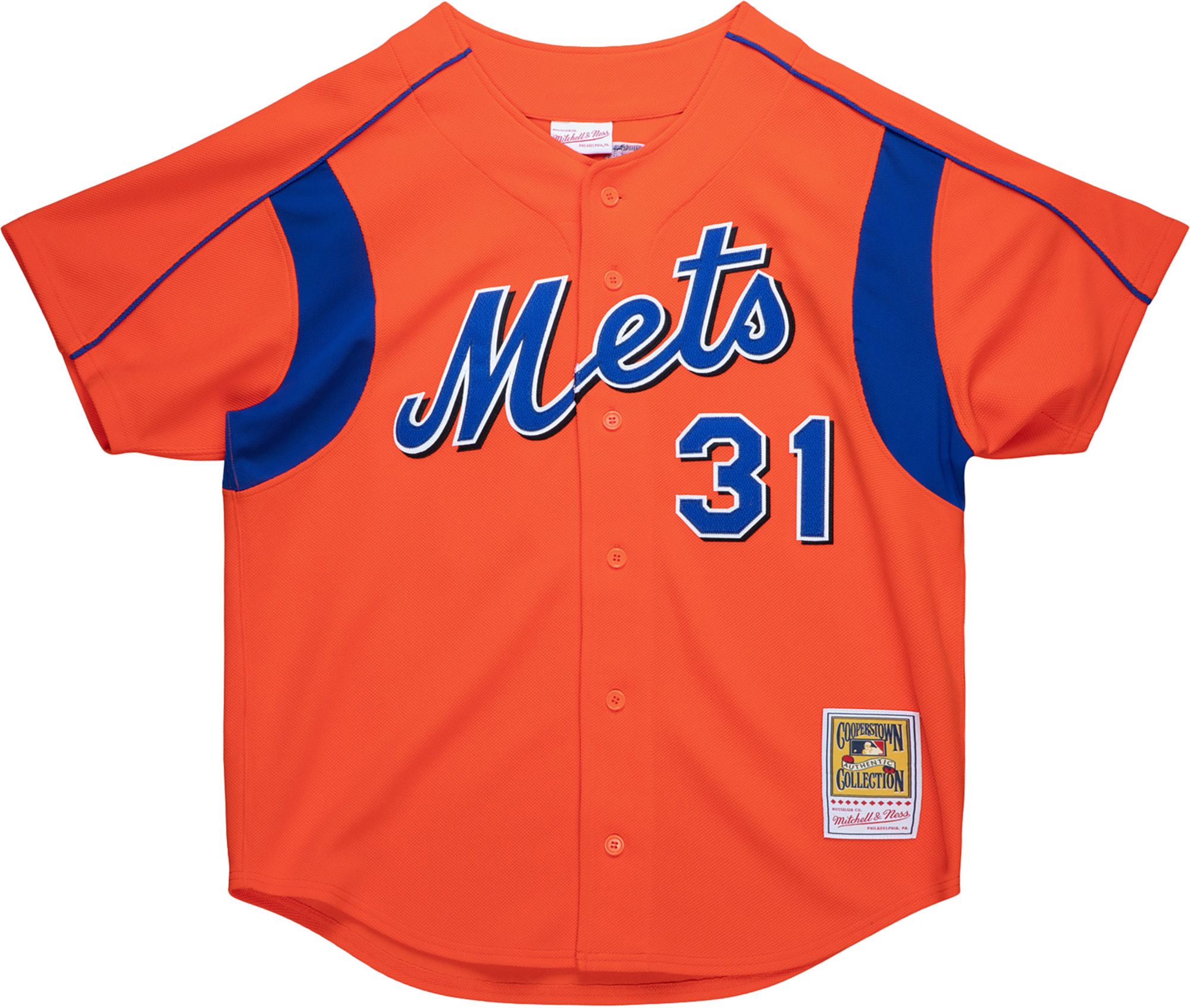 Mitchell & Ness Men's Mike Piazza #31 Dark Orange Cooperstown