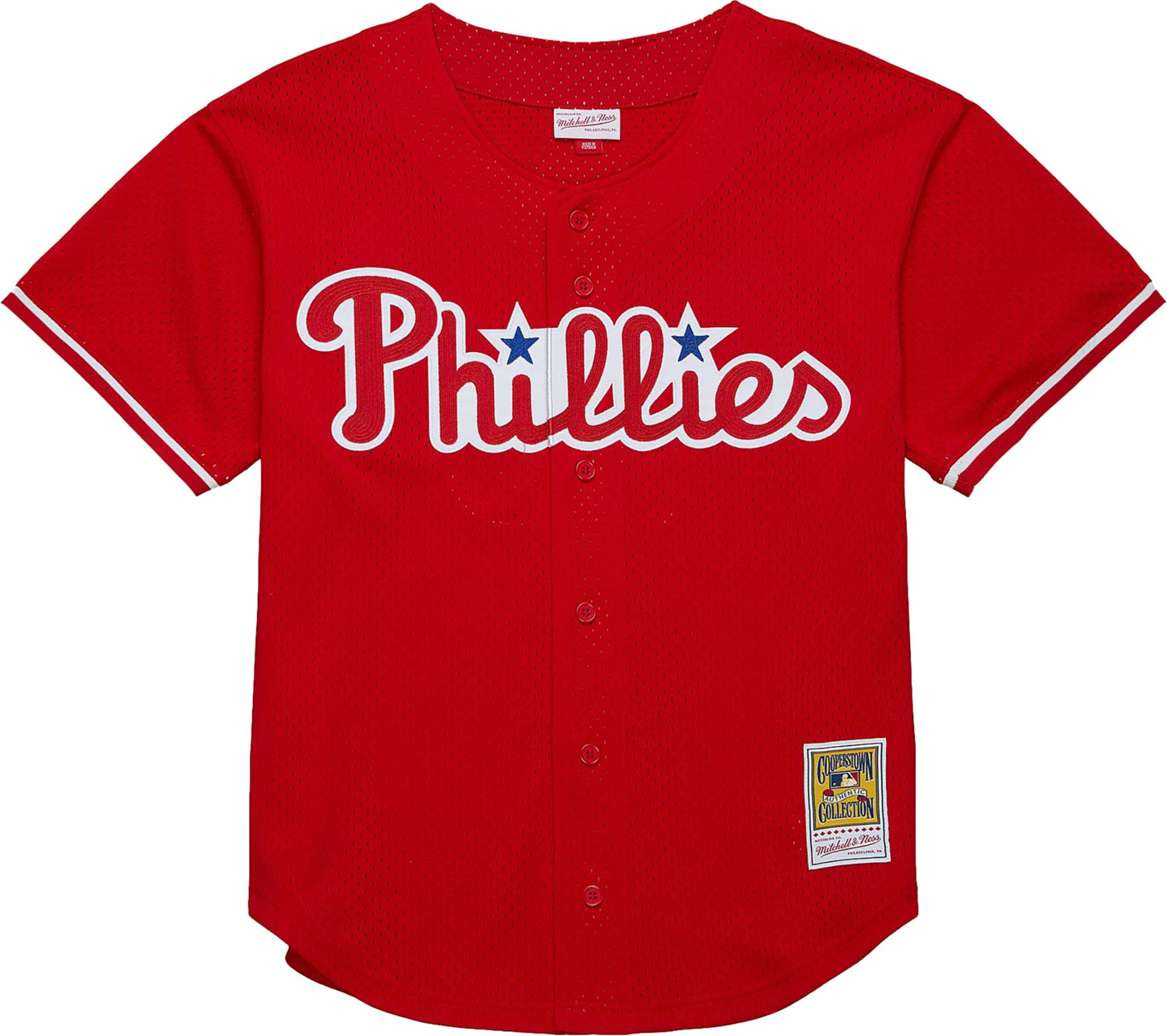 Mitchell & Ness Men's John Kruk #29 University Red Cooperstown Alternate Mesh Batting Practice Jersey product image