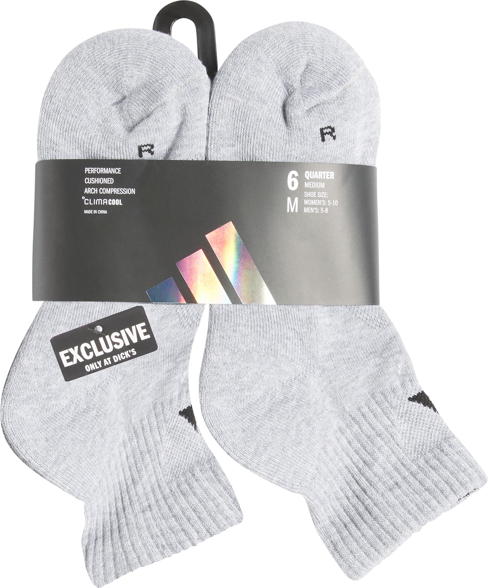 adidas Unisex Performance 6-Pack Quarter-Length Socks product image