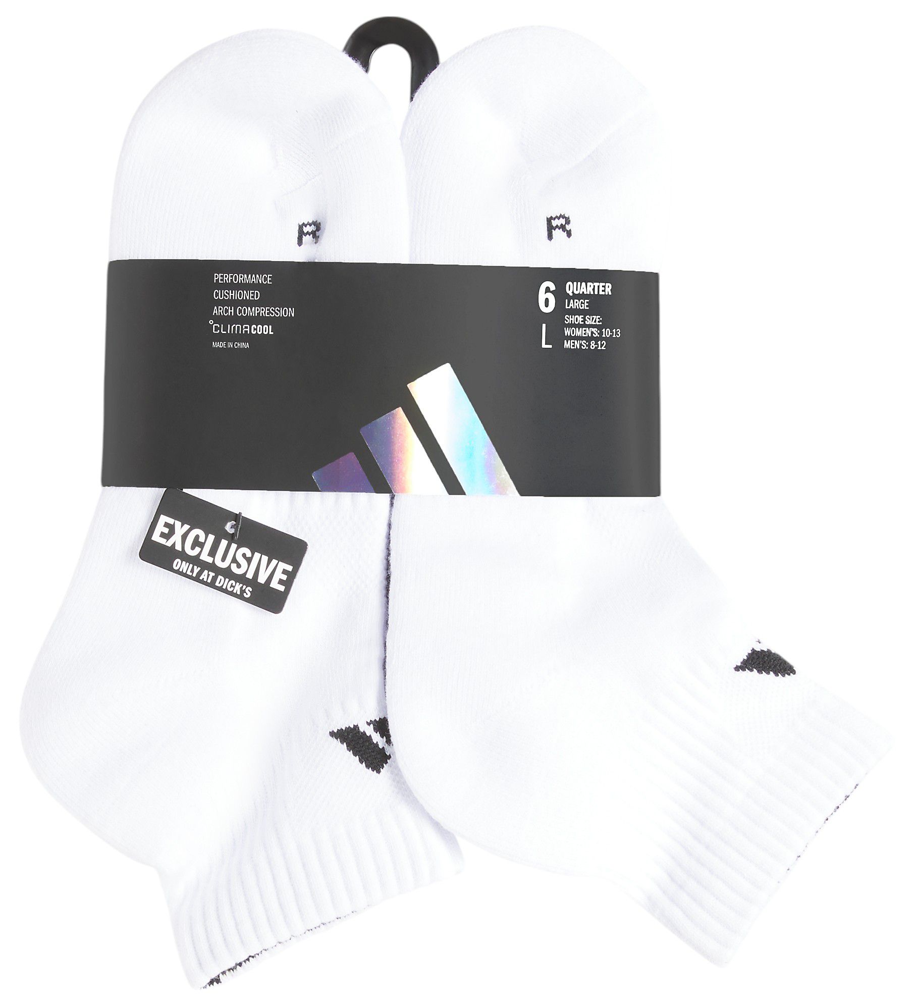 adidas Unisex Performance 6-Pack Quarter-Length Socks product image