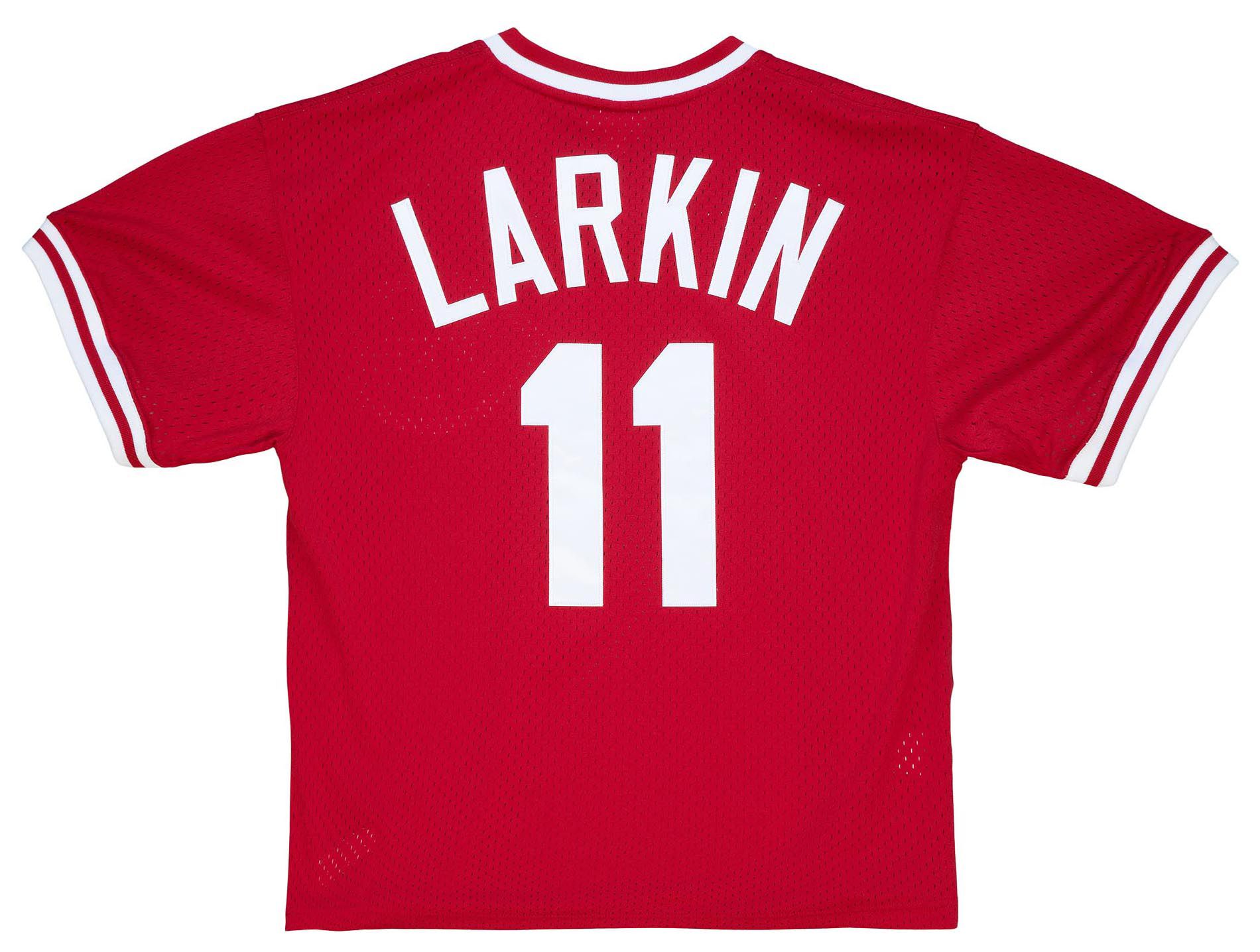 Mitchell & Ness Men's Cincinnati Reds Barry Larkin #11 Red Mesh Alternate Jersey product image
