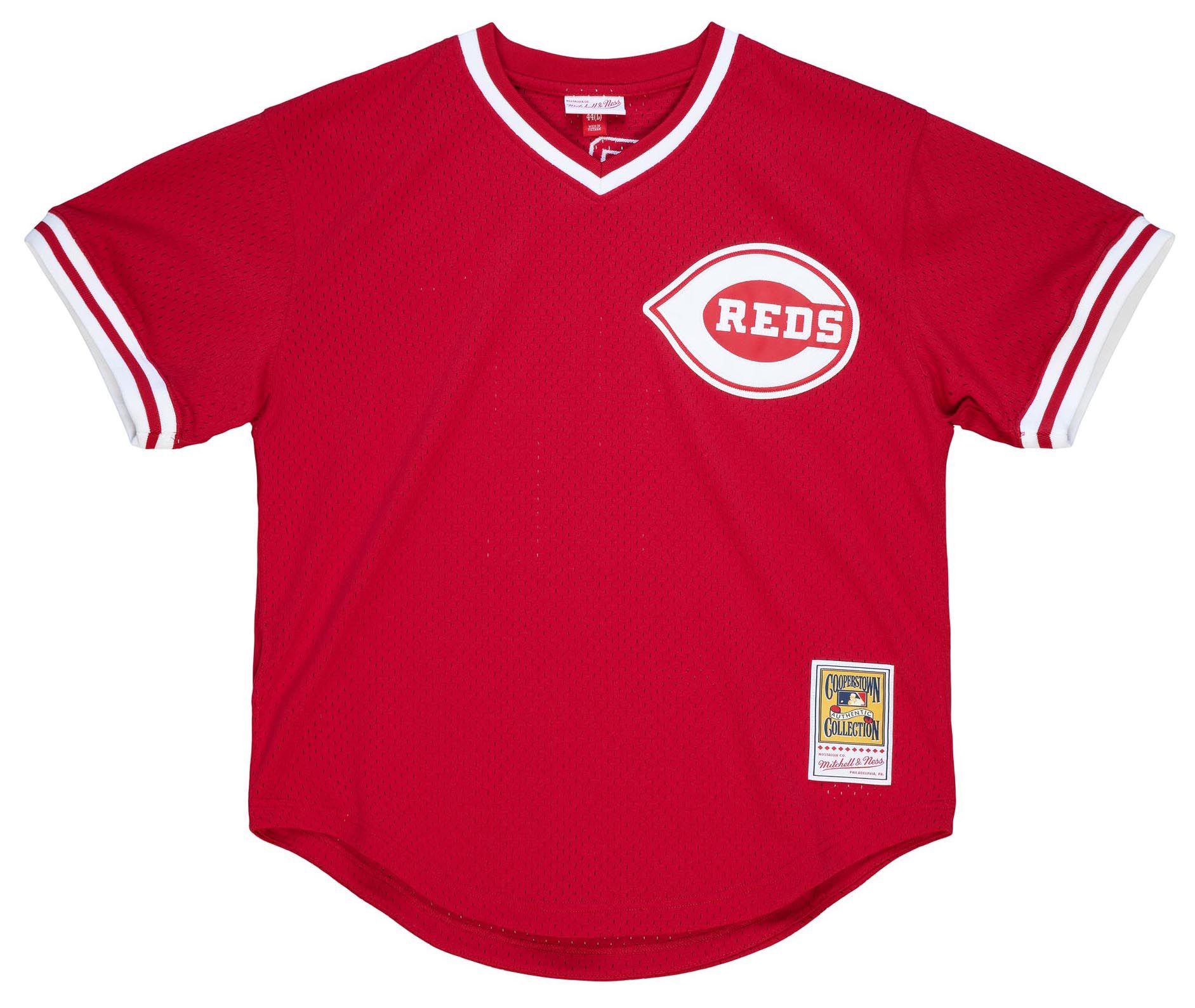 Mitchell & Ness Men's Cincinnati Reds Barry Larkin #11 Red Mesh Alternate Jersey product image