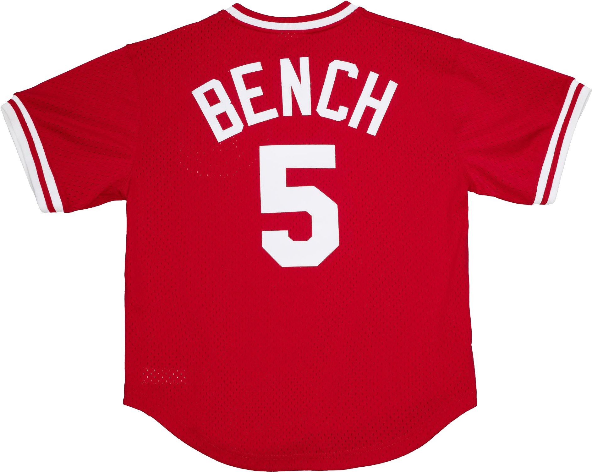 Mitchell & Ness Men's Johnny Bench #5 Red Cooperstown Alternate Mesh Batting Practice Jersey product image