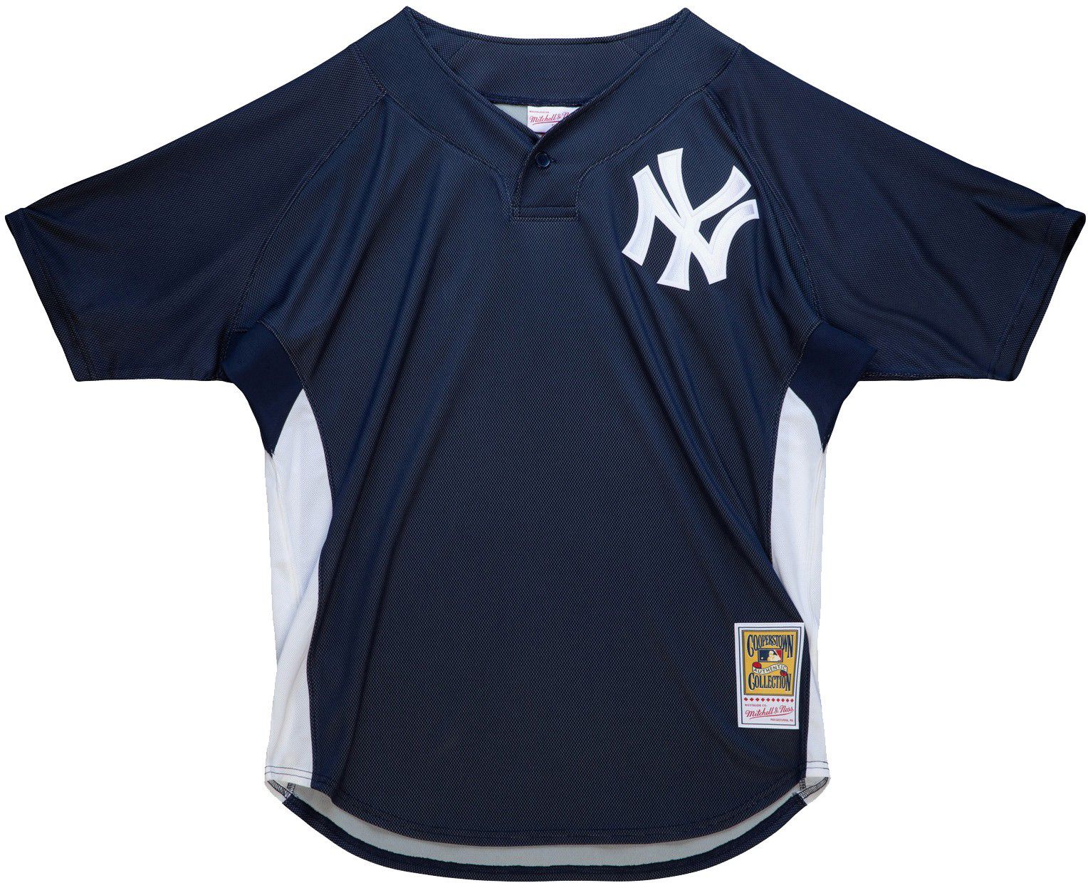 Mitchell & Ness Men's Derek Jeter #2 New York Yankees Navy Mesh Button Up Jersey product image