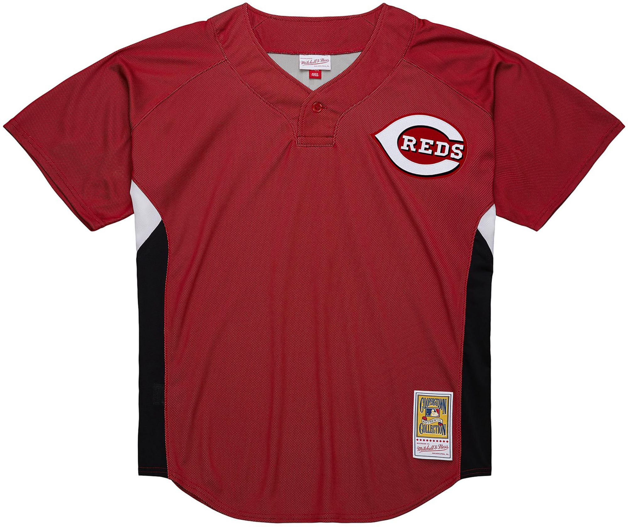 Mitchell & Ness Men's Ken Griffey Jr. #3 Cincinnati Reds Navy Mesh Button Up Jersey product image