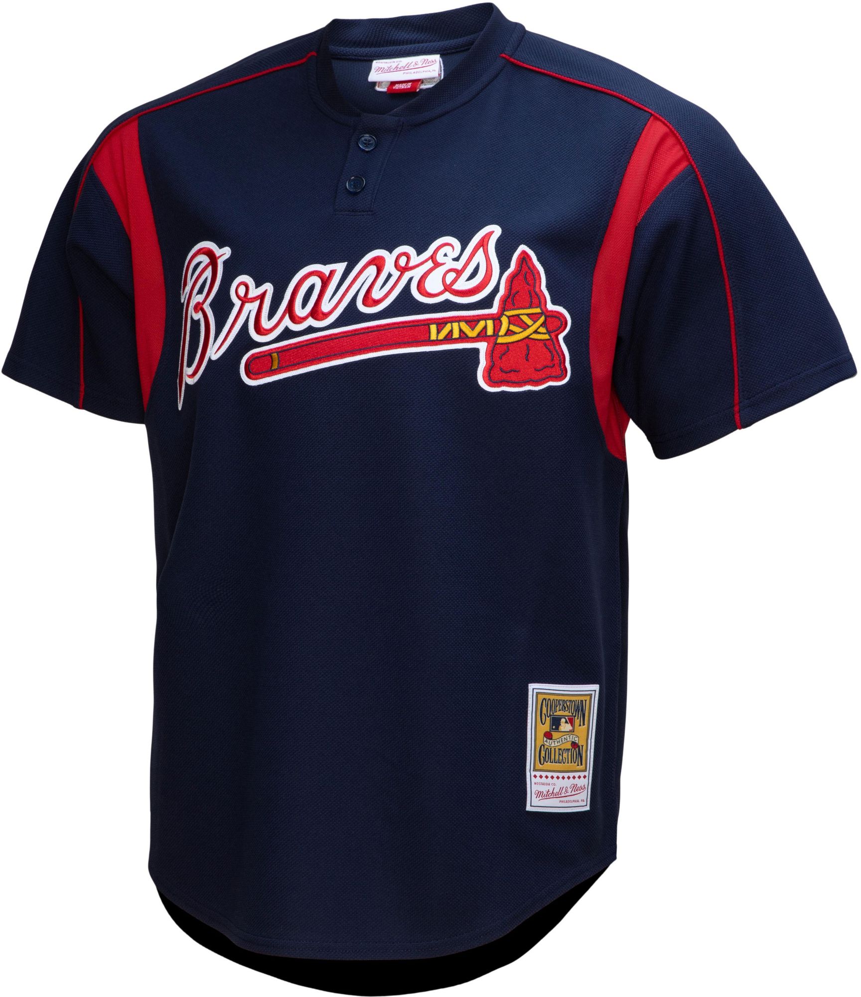 Mitchell & Ness Men's Chipper Jones #10 Navy Cooperstown Alternate Mesh Batting Practice Jersey product image