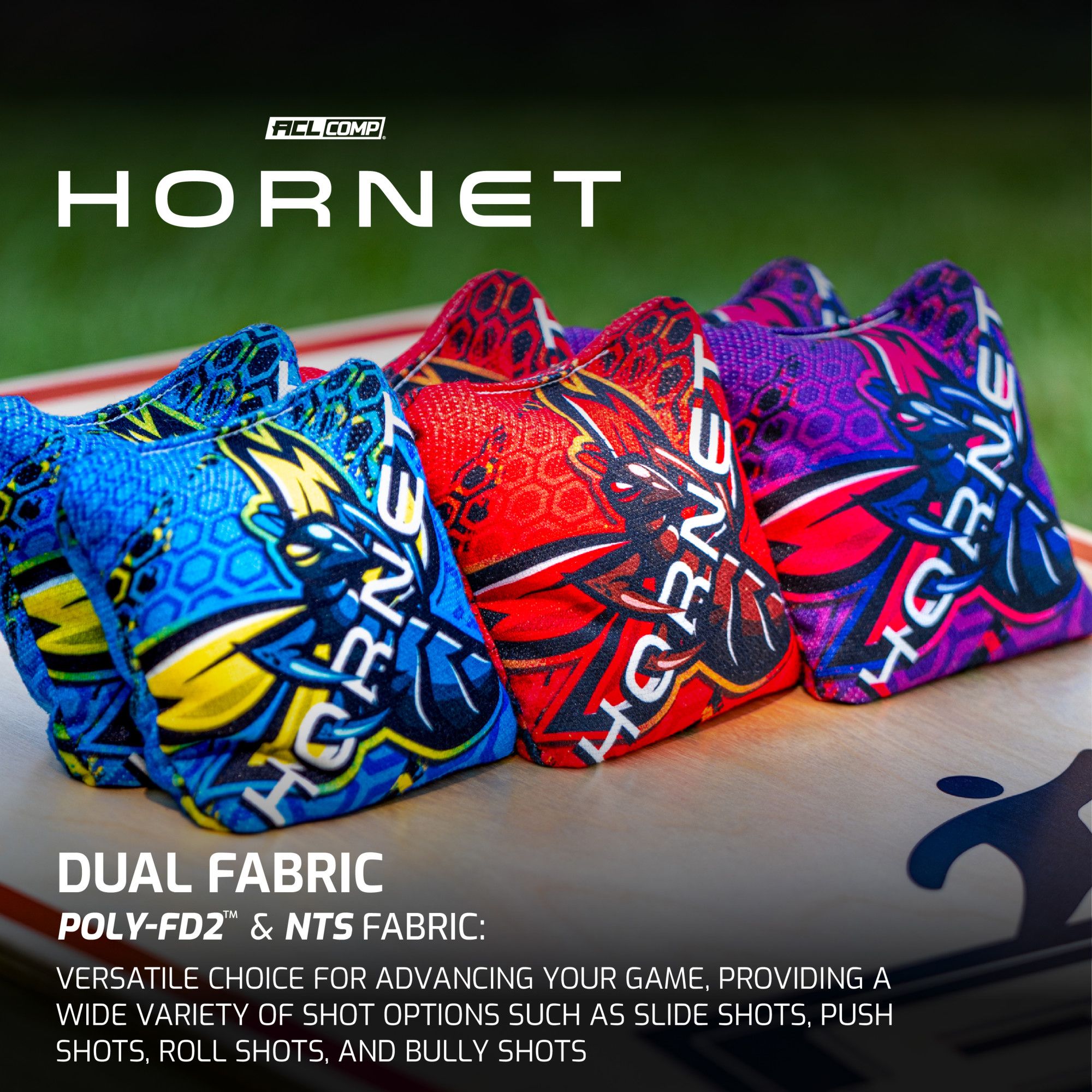 American Cornhole League Comp 2025 Magic Blue Hornet Cornhole Bags product image