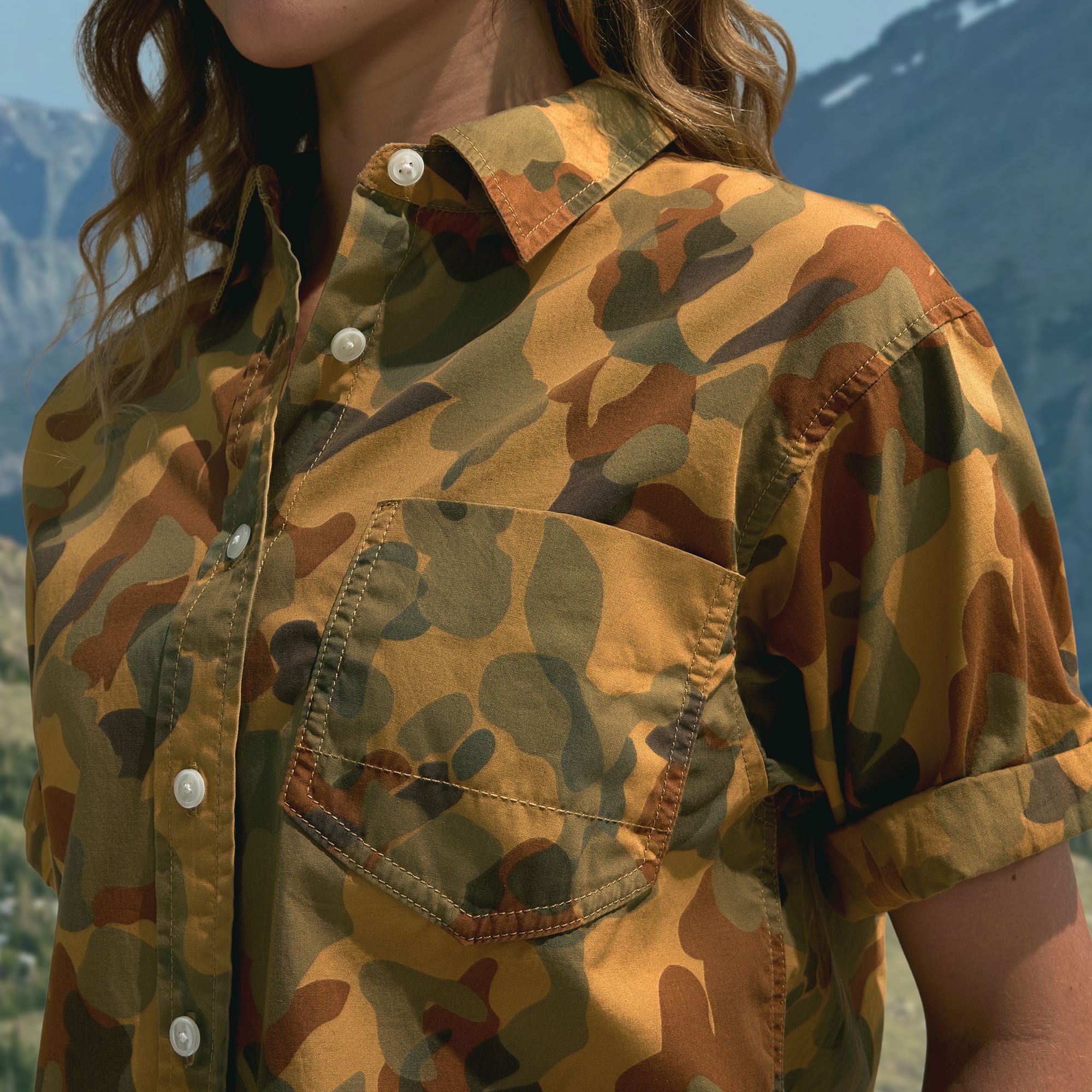 Alpine Design Women's Short Sleeve Embroidered Chambray Camp Shirt product image