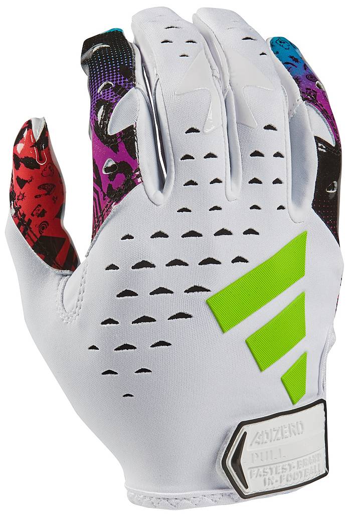 Adidas Adult Adizero 12 Big Mood DSG Football Gloves - White & Silver - L (Large)