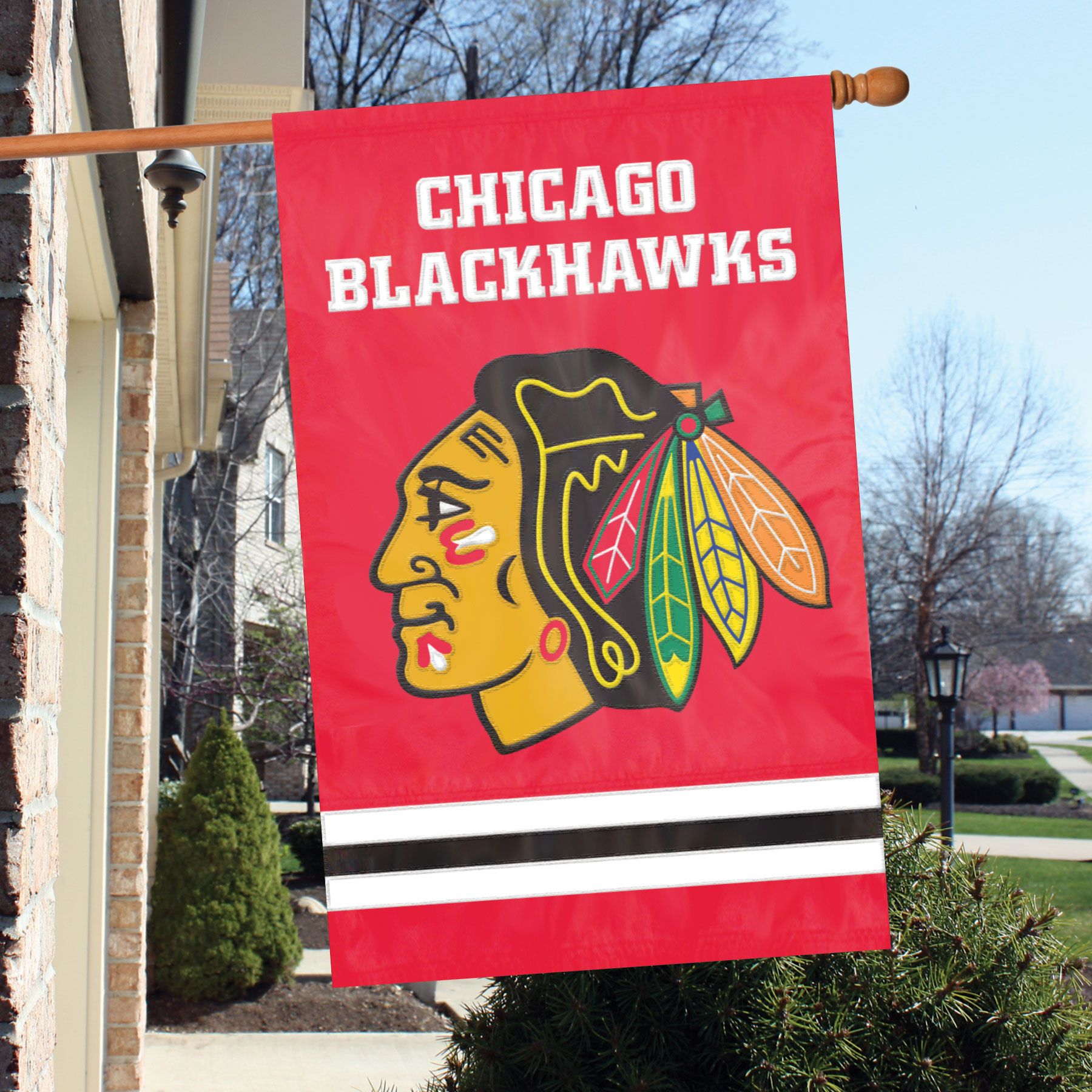 Party Animal Chicago Blackhawks Applique Banner Flag product image