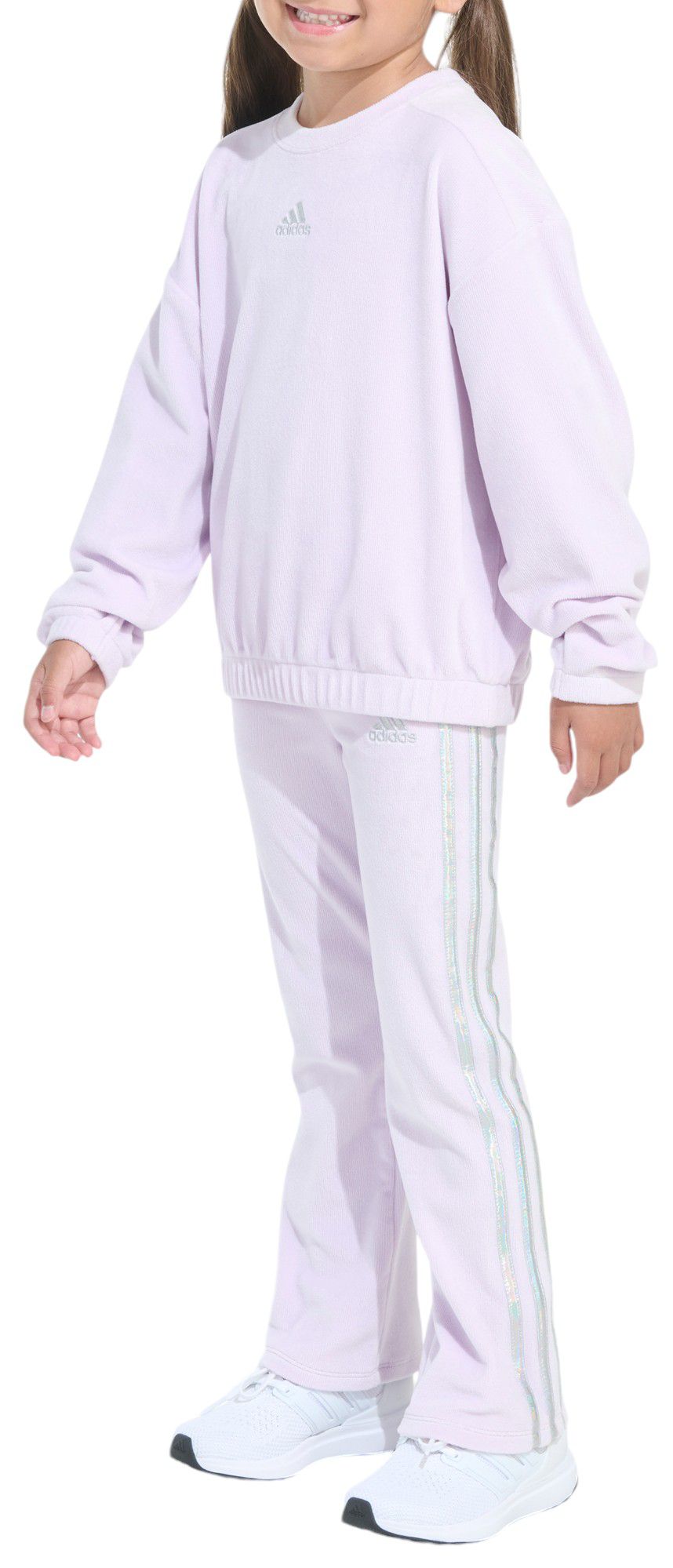 adidas Little Girls' Two-Piece Crewneck Velour Set product image