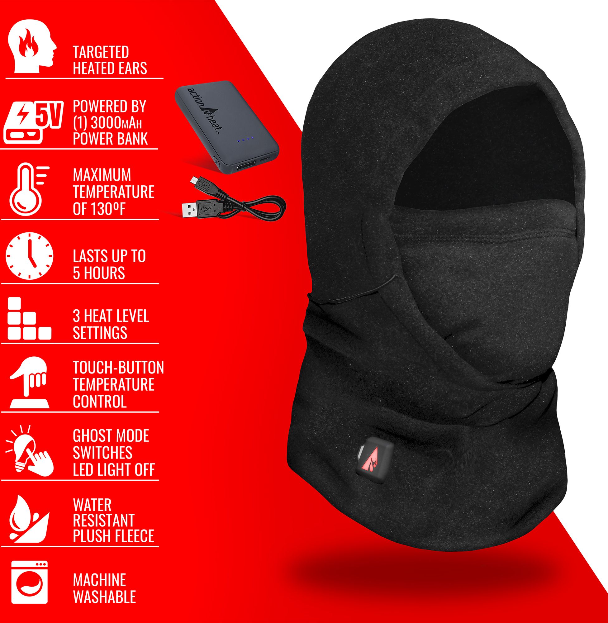 ActionHeat Adult 5V Battery Heated Balaclava product image