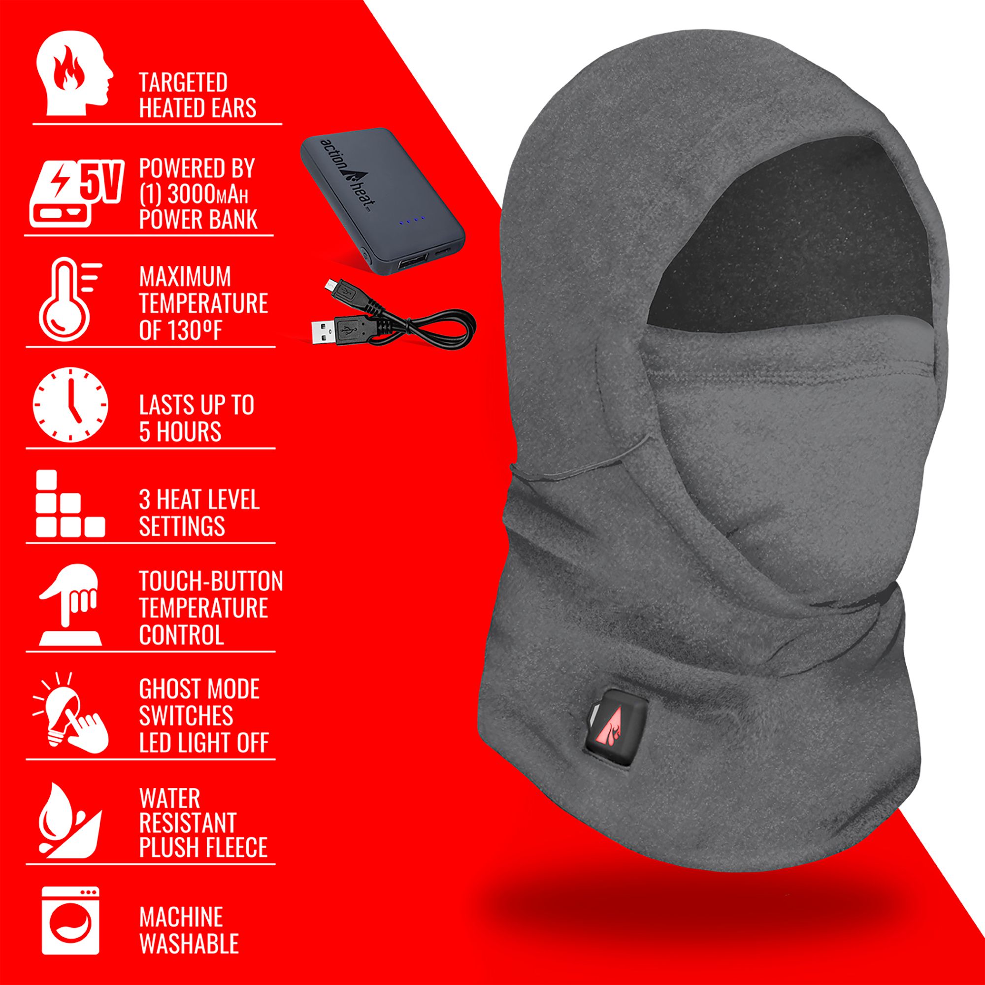 ActionHeat Adult 5V Battery Heated Balaclava product image