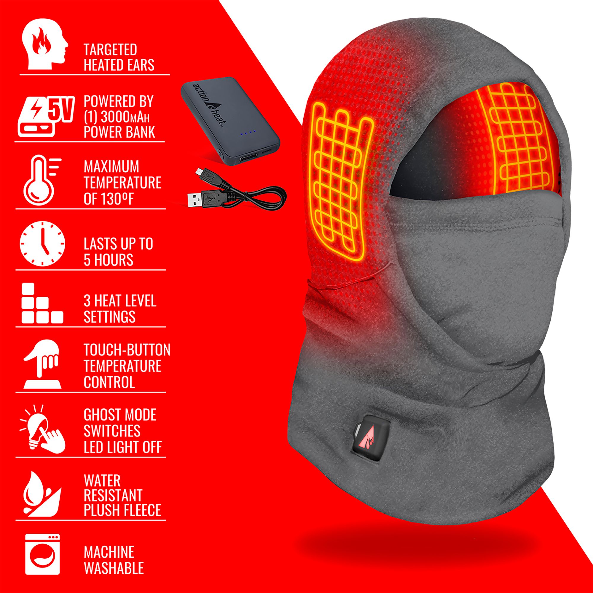 ActionHeat Adult 5V Battery Heated Balaclava product image
