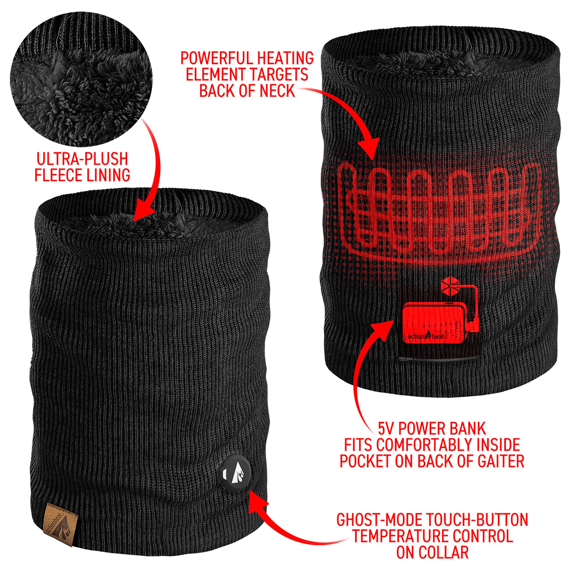 ActionHeat 5V Knit Heated Gaiter