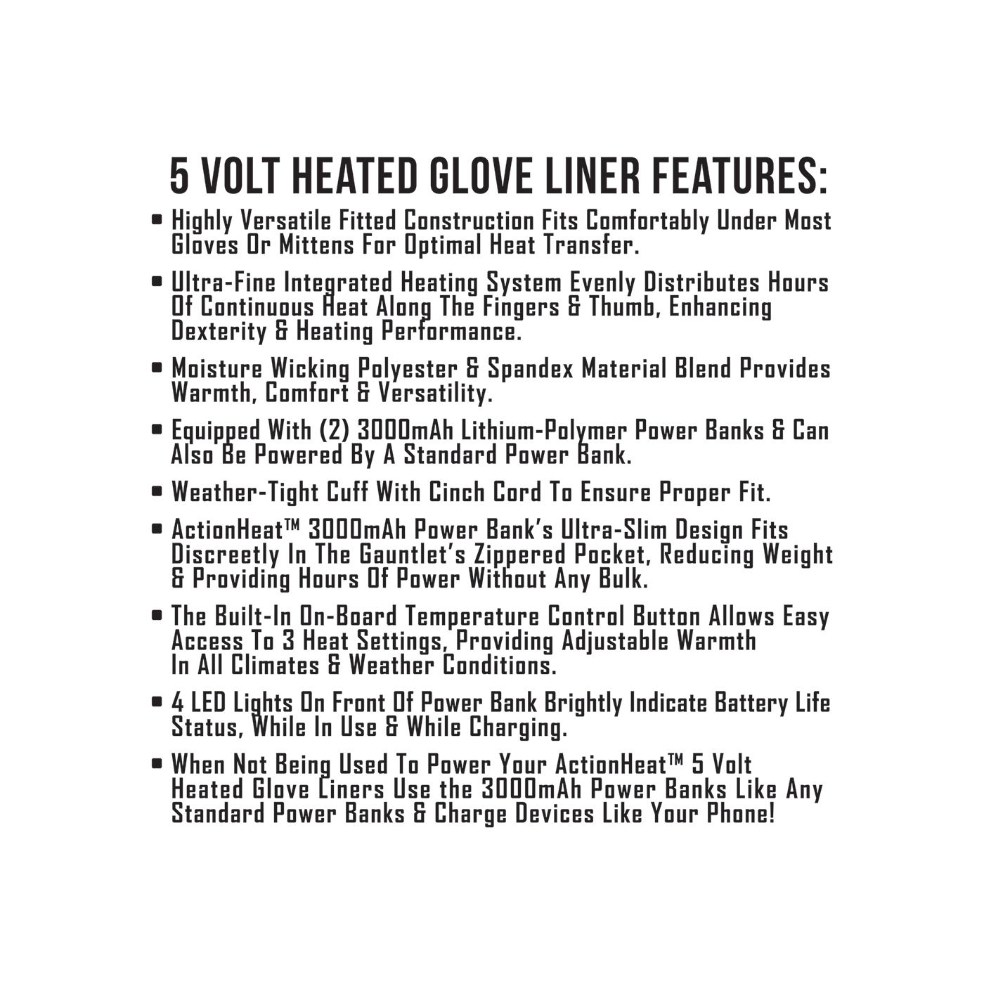 ActionHeat Women's 5V Battery Heated Glove Liners