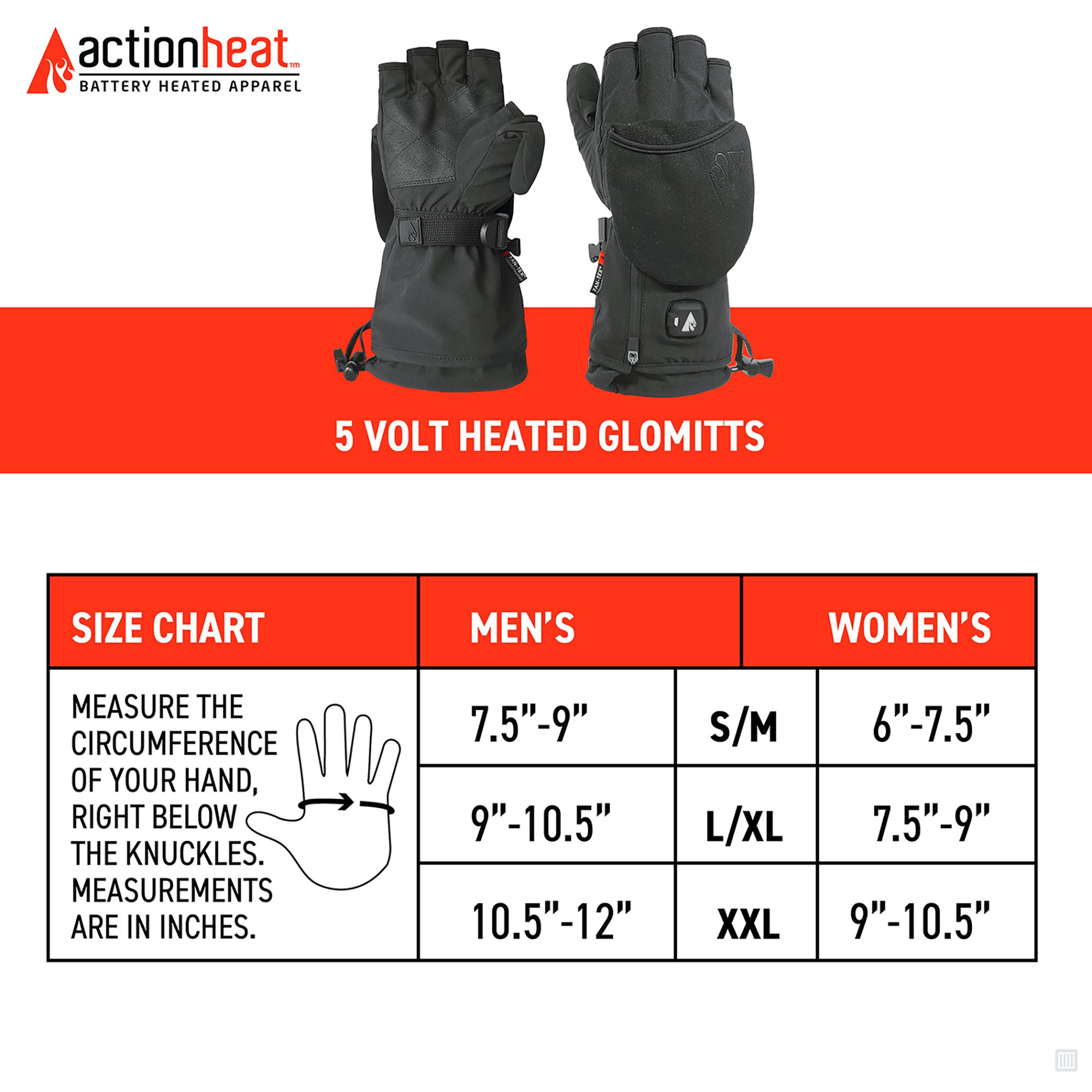 ActionHeat Men's 5V Heated Glomitts