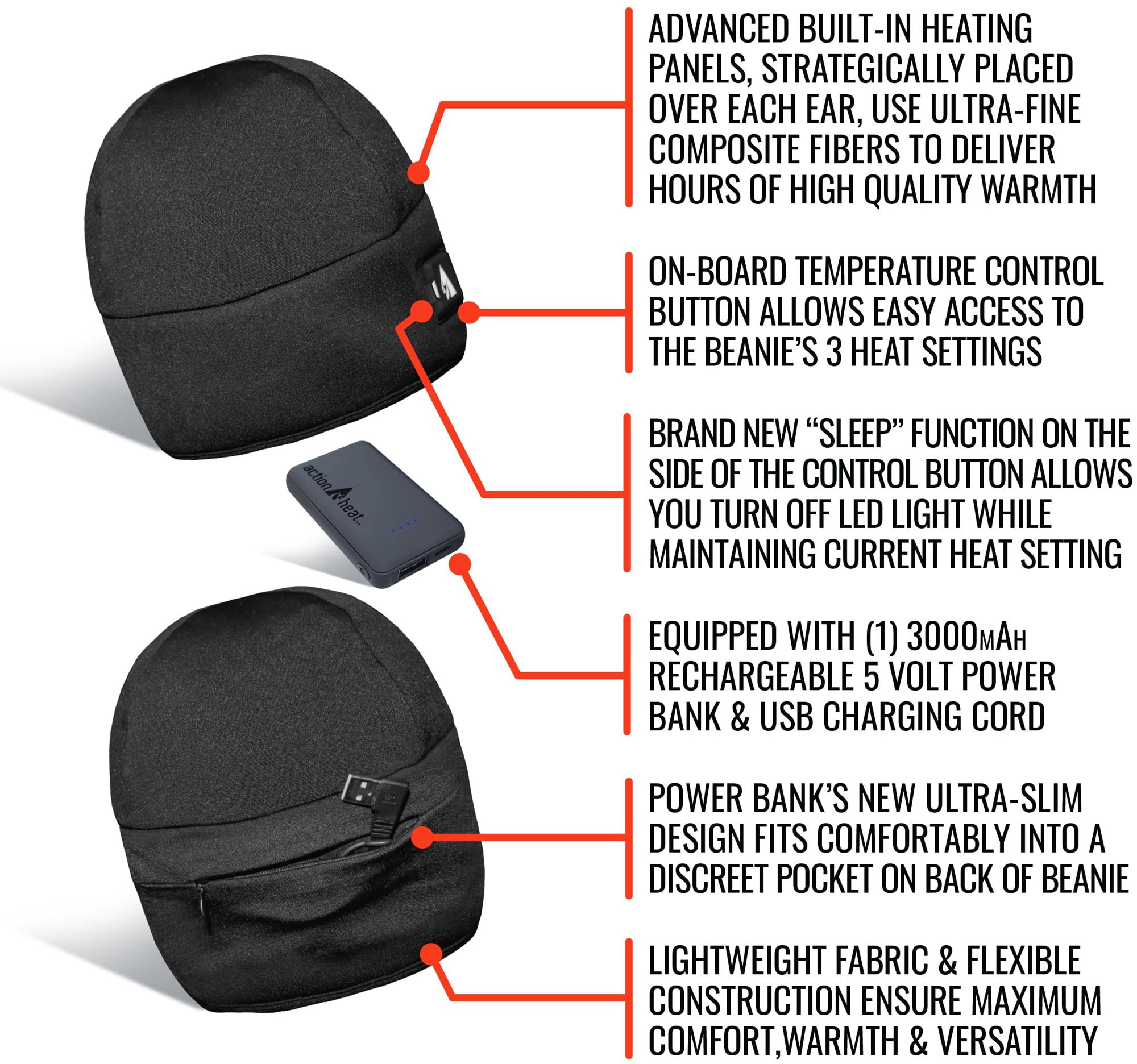 ActionHeat Adult 5V Batter Heated Winter Hat product image