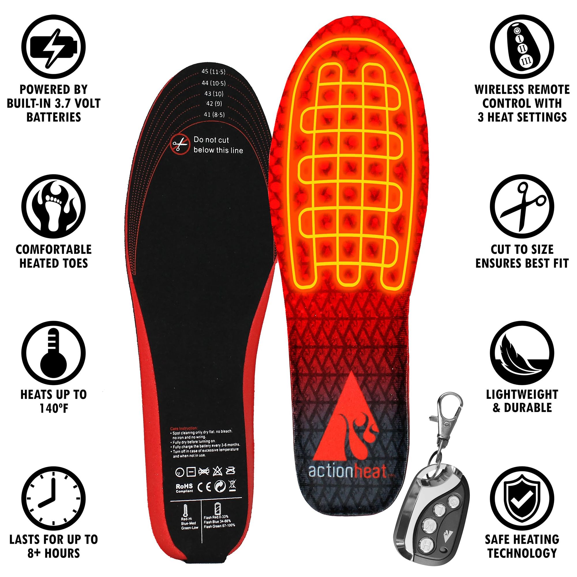 ActionHeat Adult Rechargeable Heated Insoles