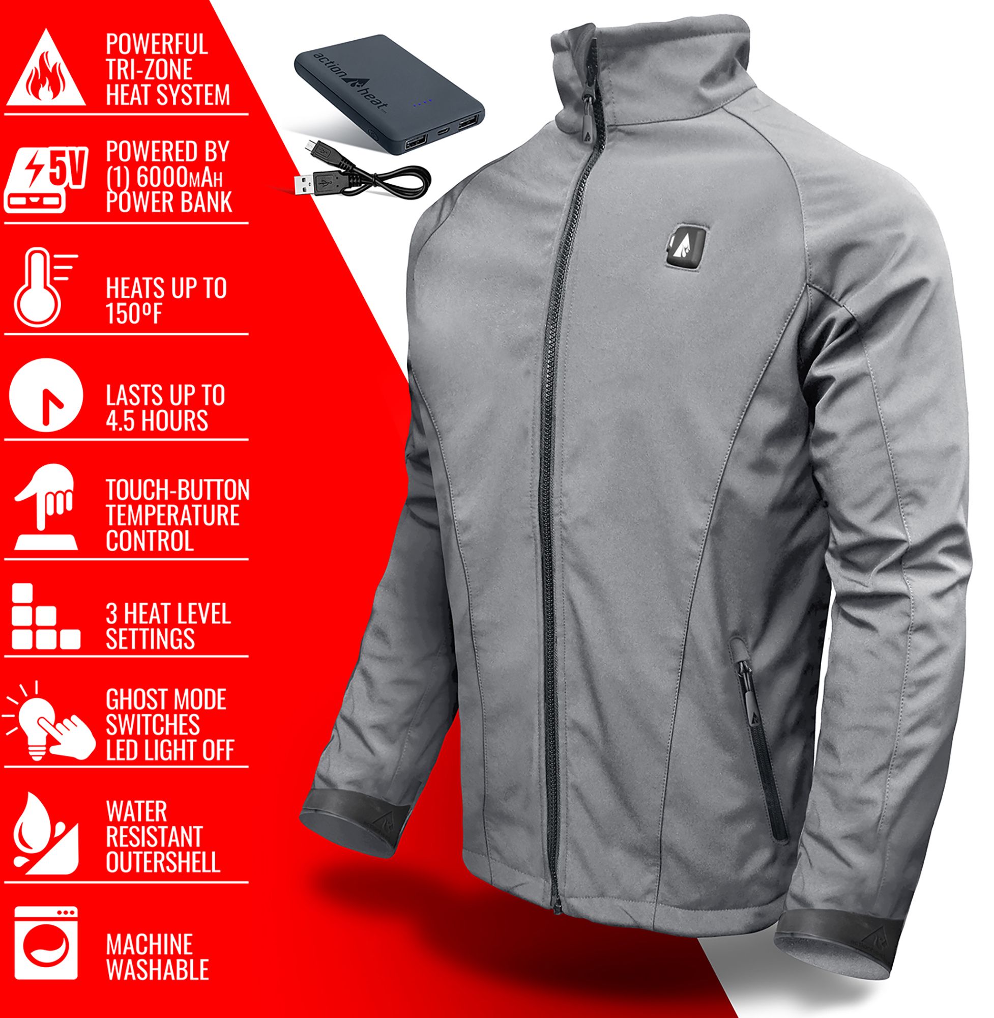 ActionHeat Men's 5V Battery Heated Softshell Jacket product image