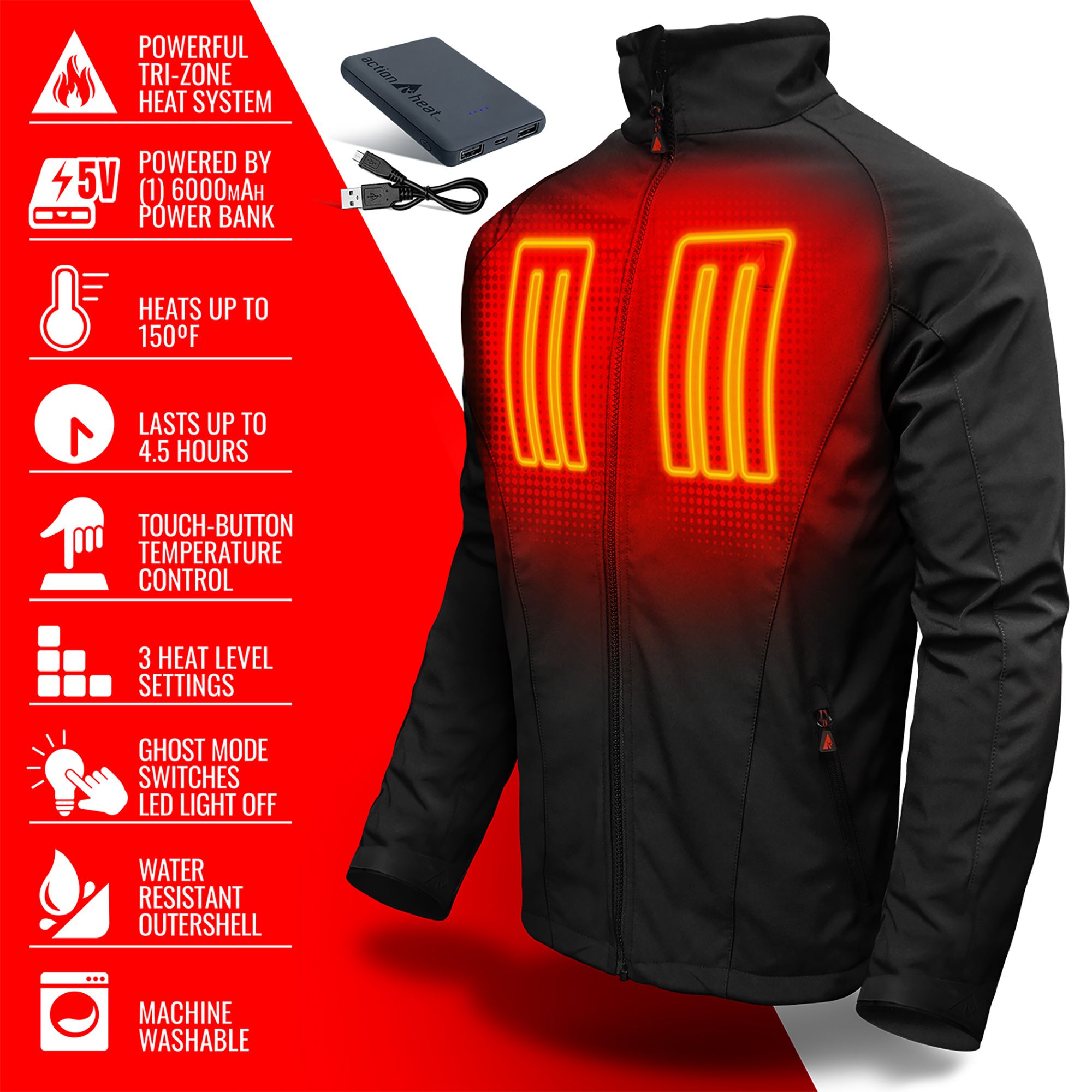 ActionHeat Men's 5V Battery Heated Softshell Jacket product image
