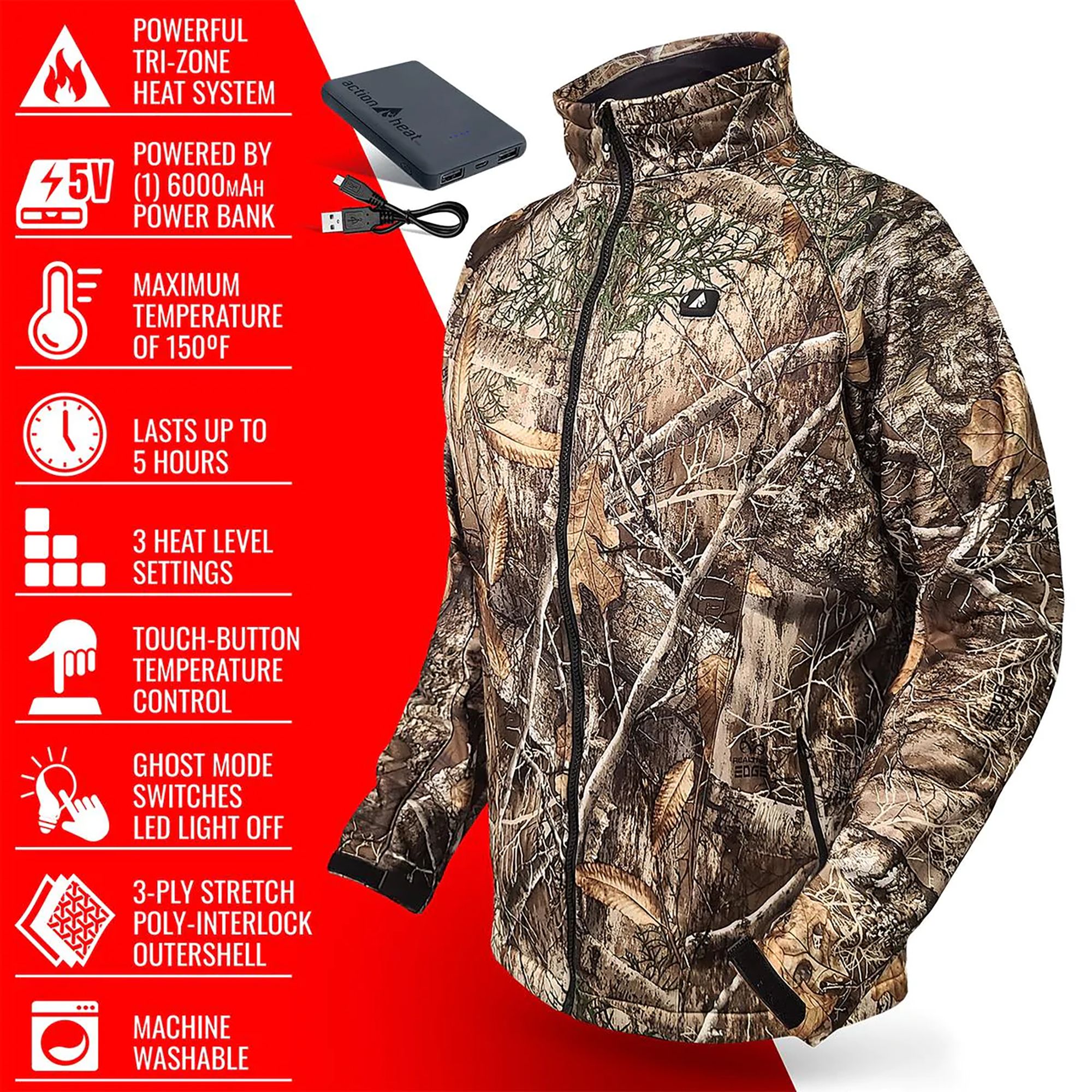 ActionHeat Men's 5V Battery Heated Softshell Jacket product image