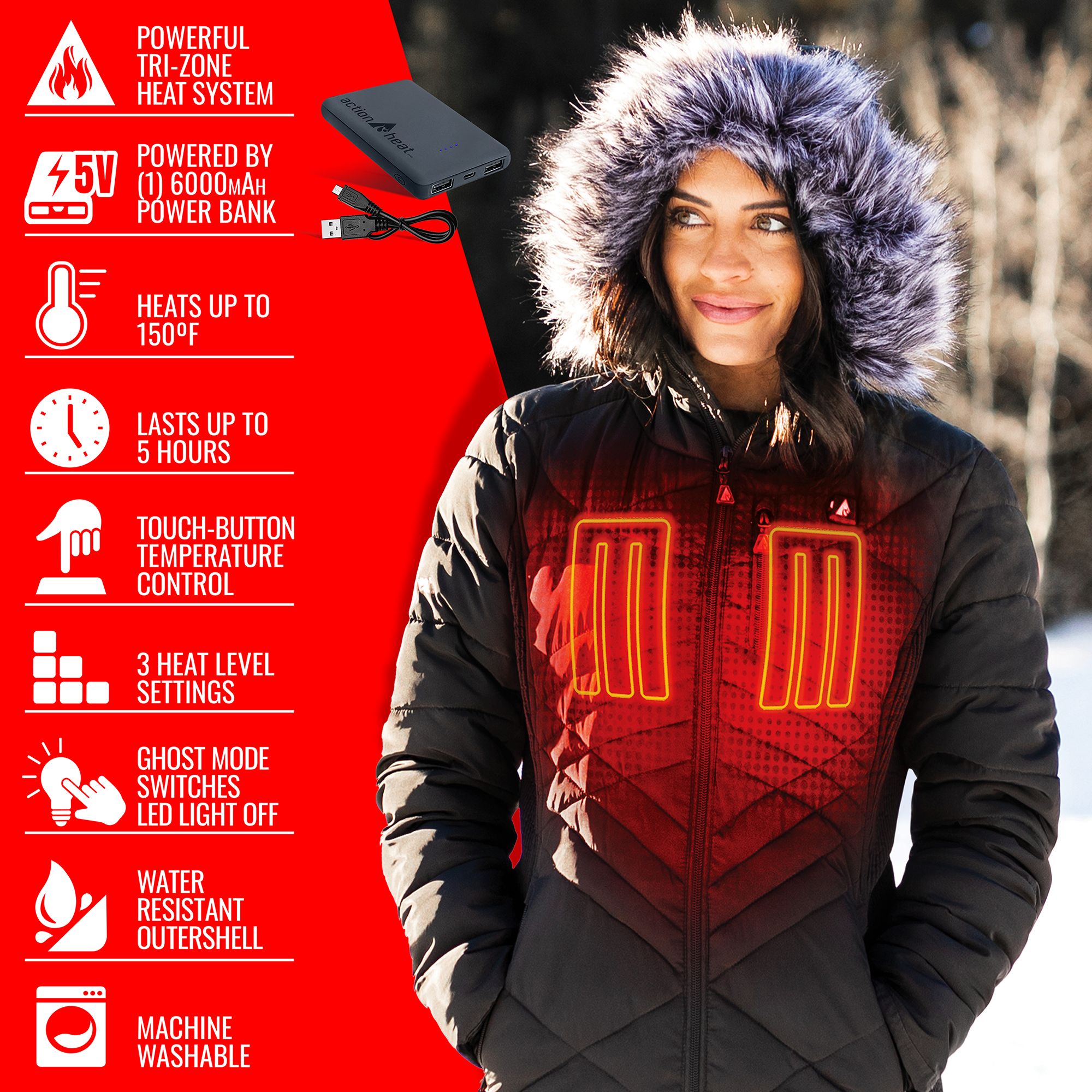 ActionHeat Women's 5V Heated Puffer Jacket product image