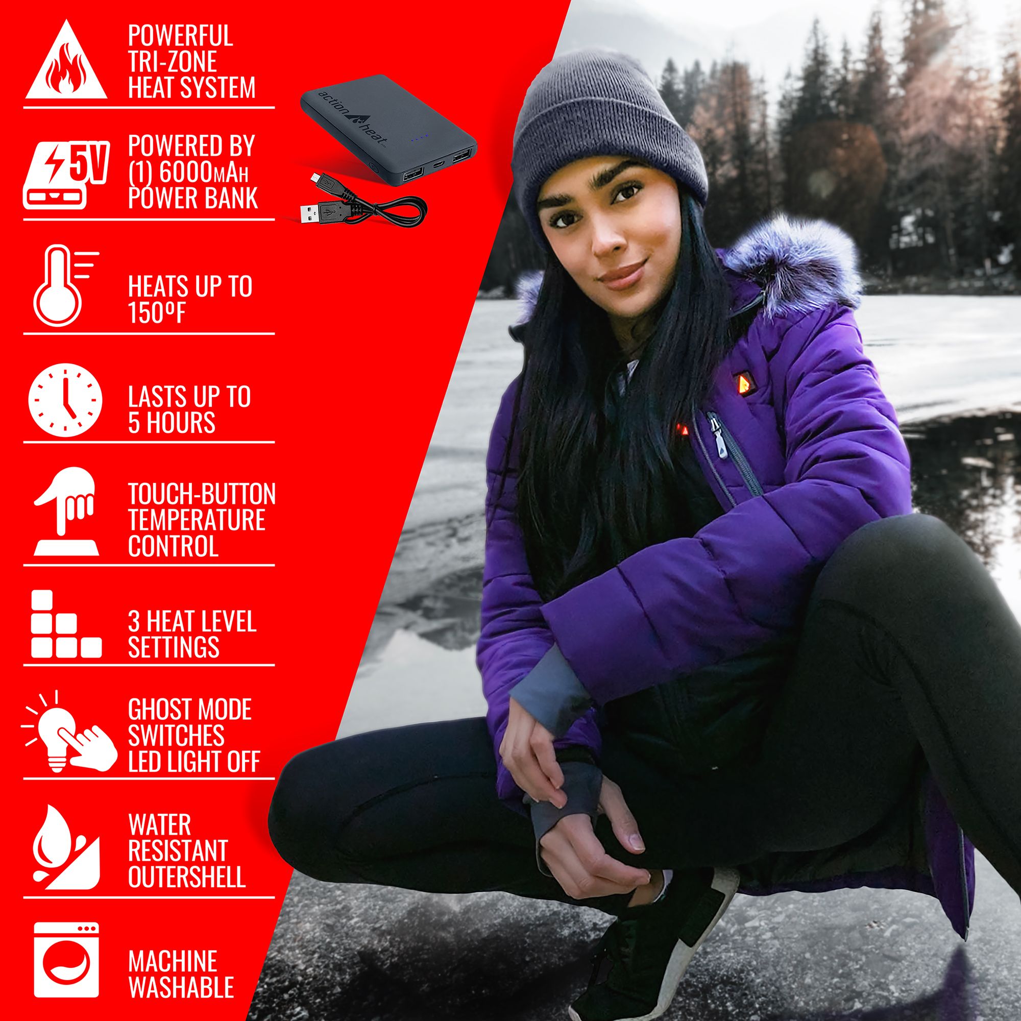 ActionHeat Women's 5V Heated Puffer Jacket product image