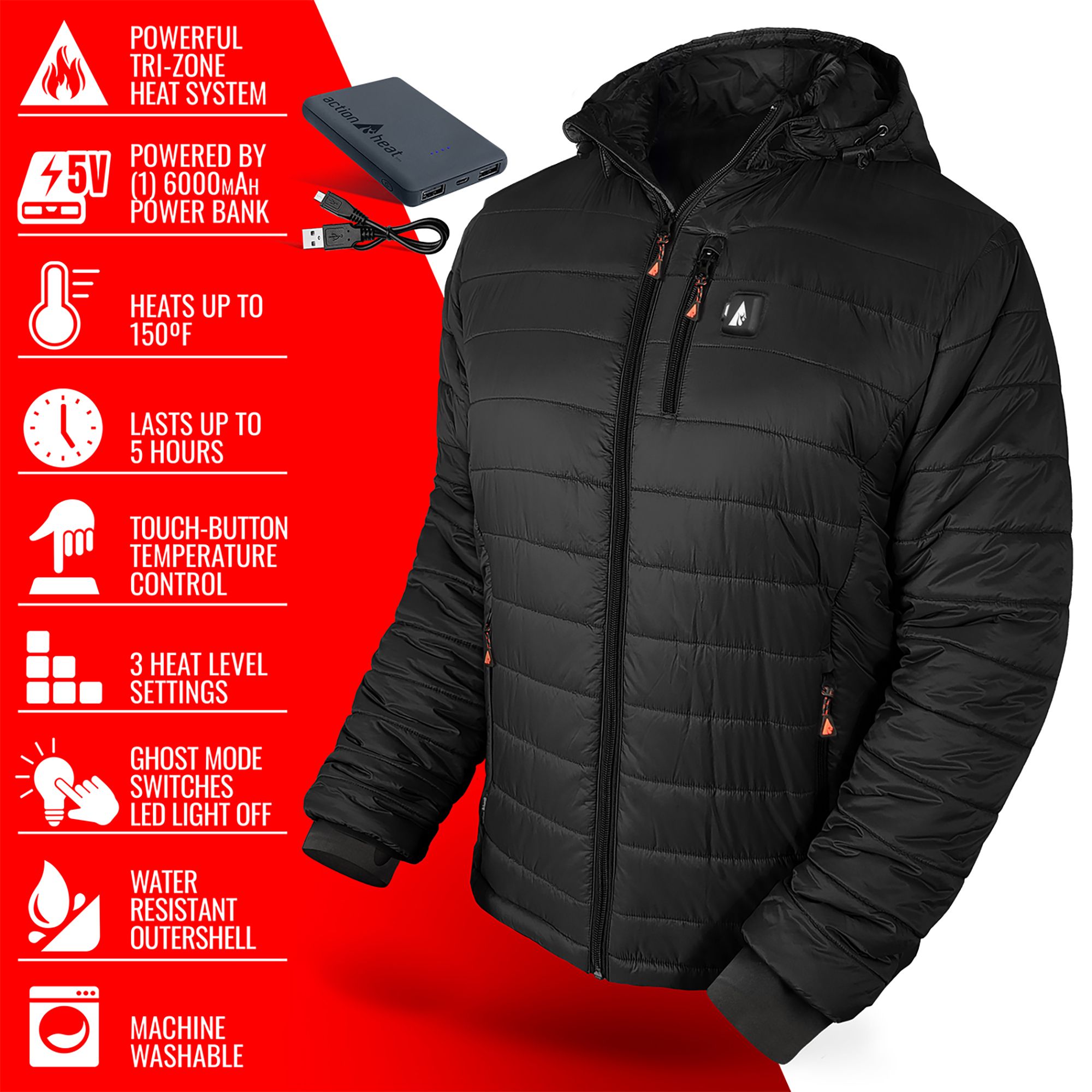 ActionHeat Men's 5V Battery Heated Insulated Puffer Jacket product image