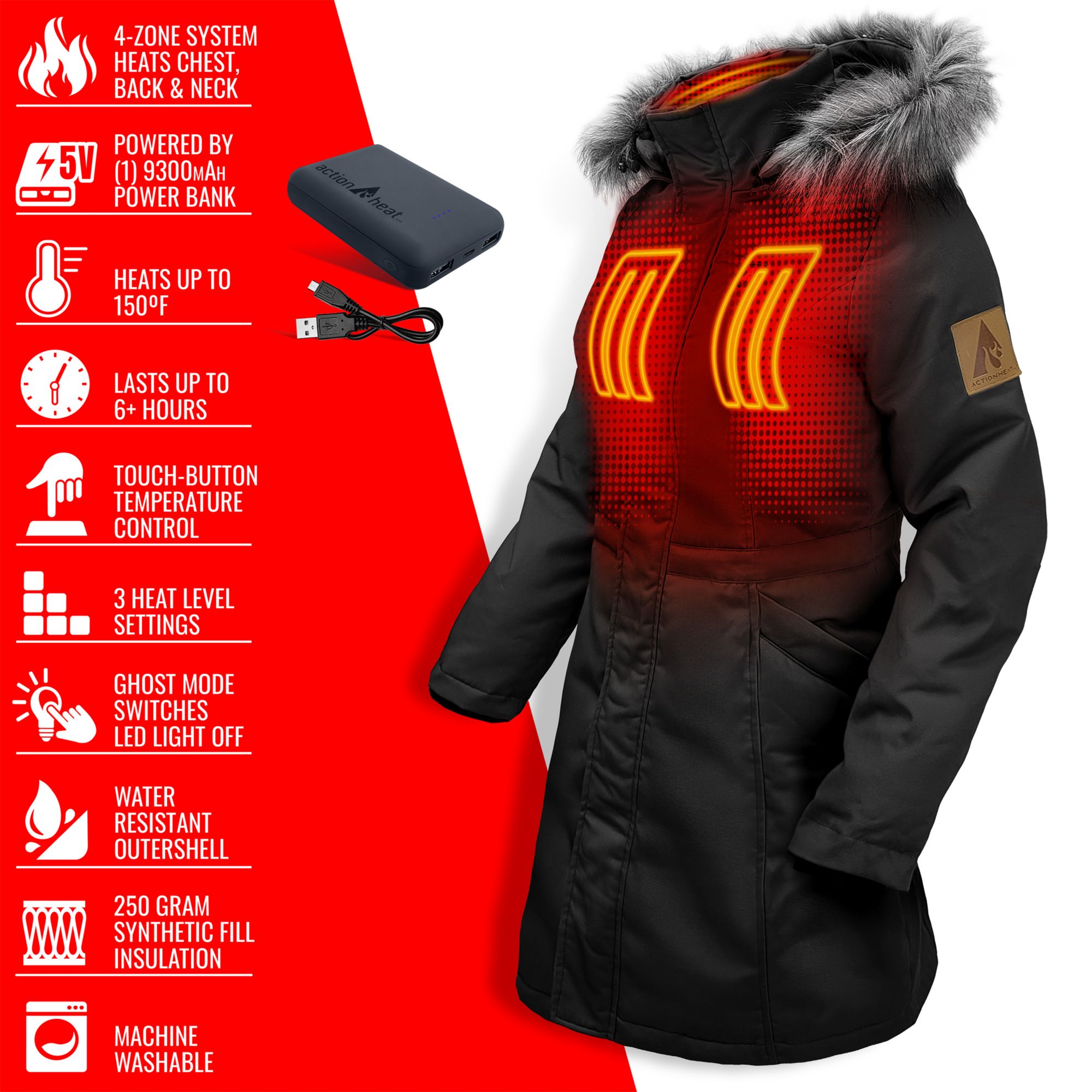 ActionHeat Women's Heated Parka Jacket product image