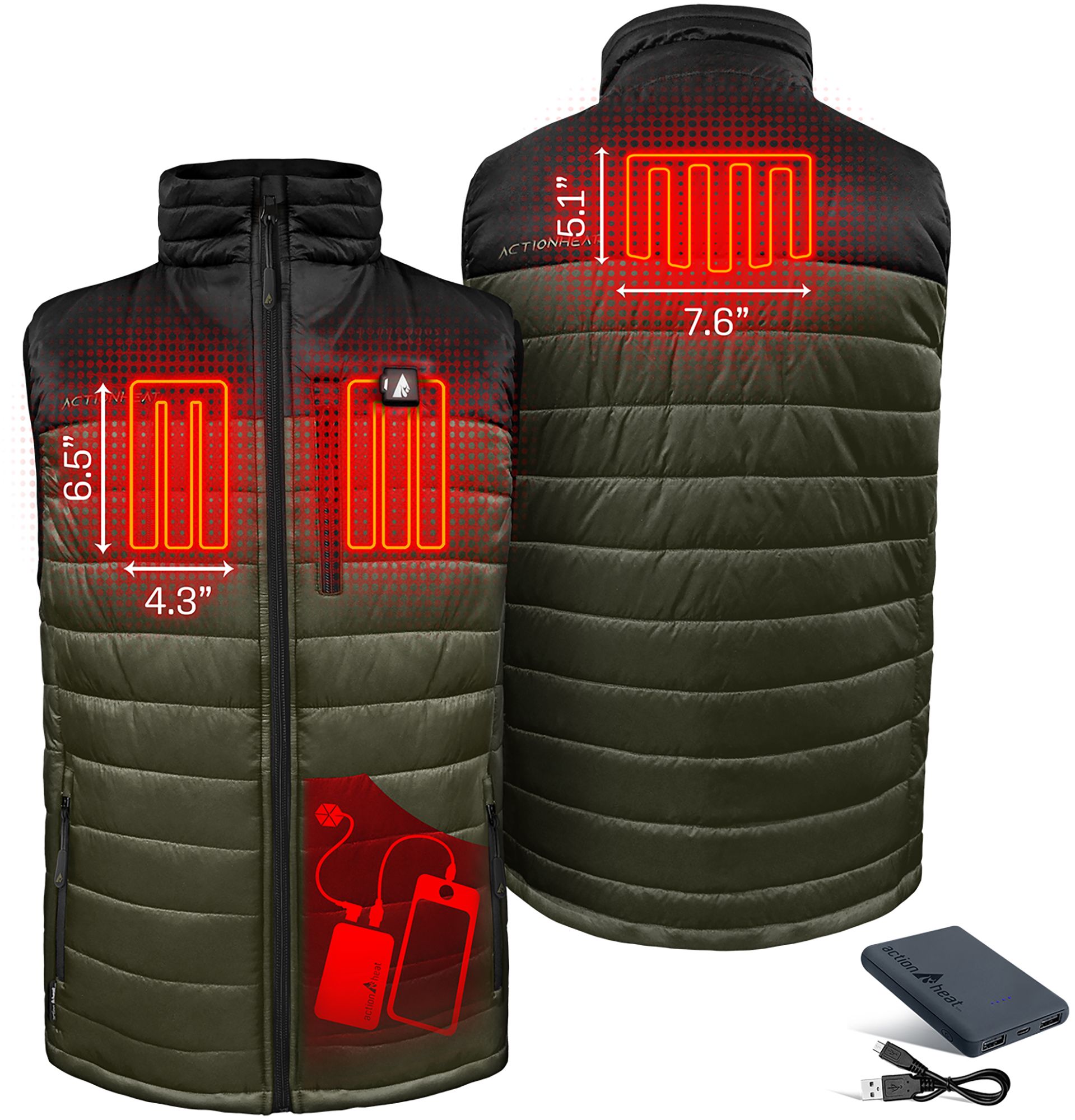 ActionHeat Men's 5V Pocono Insulated Puffer Heated Vest