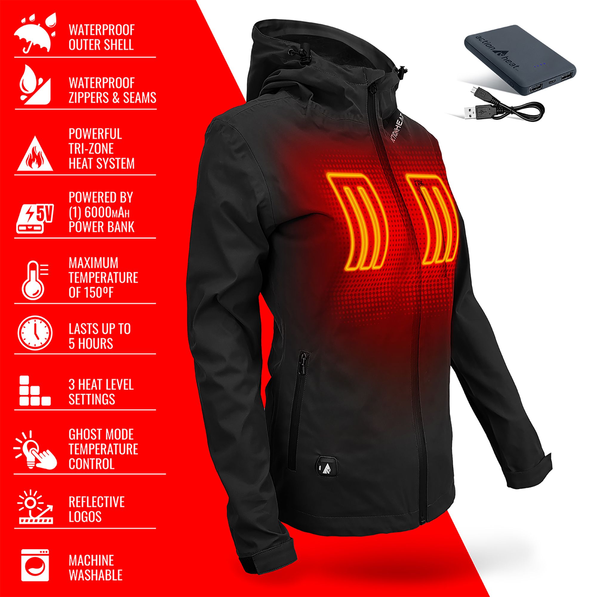 ActionHeat Women's 5V Heated Rain Jacket product image