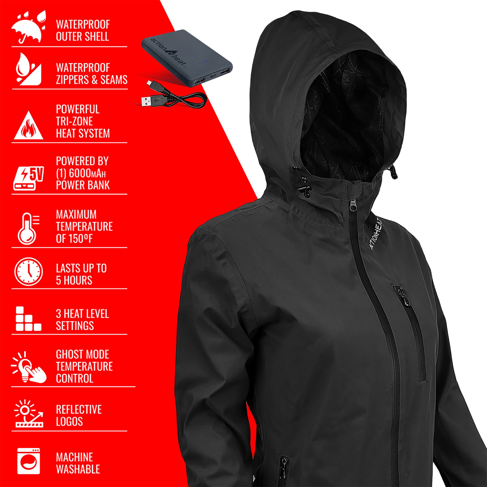 ActionHeat Women's 5V Heated Rain Jacket product image
