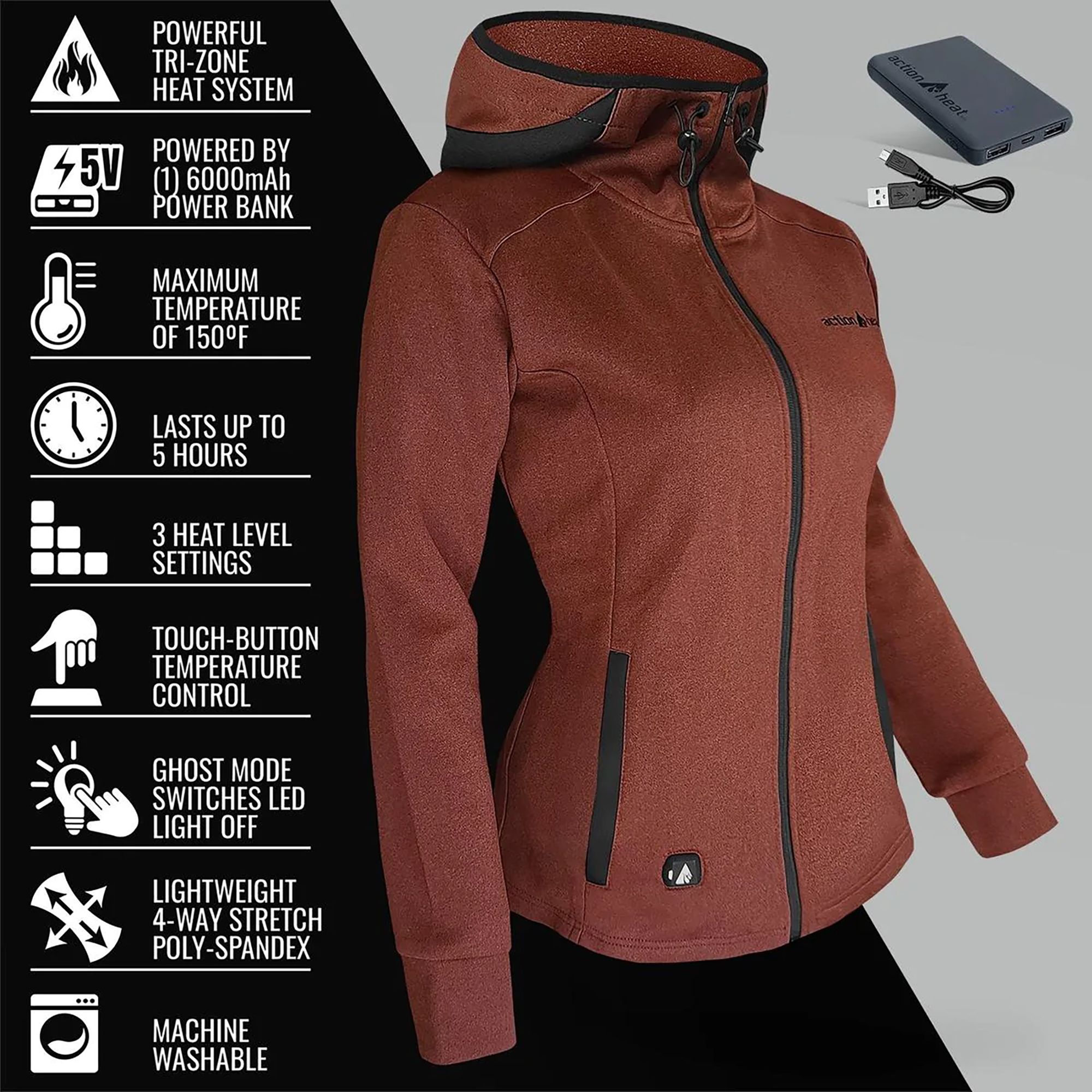 ActionHeat Women's 5V Battery Heated Hoodie product image