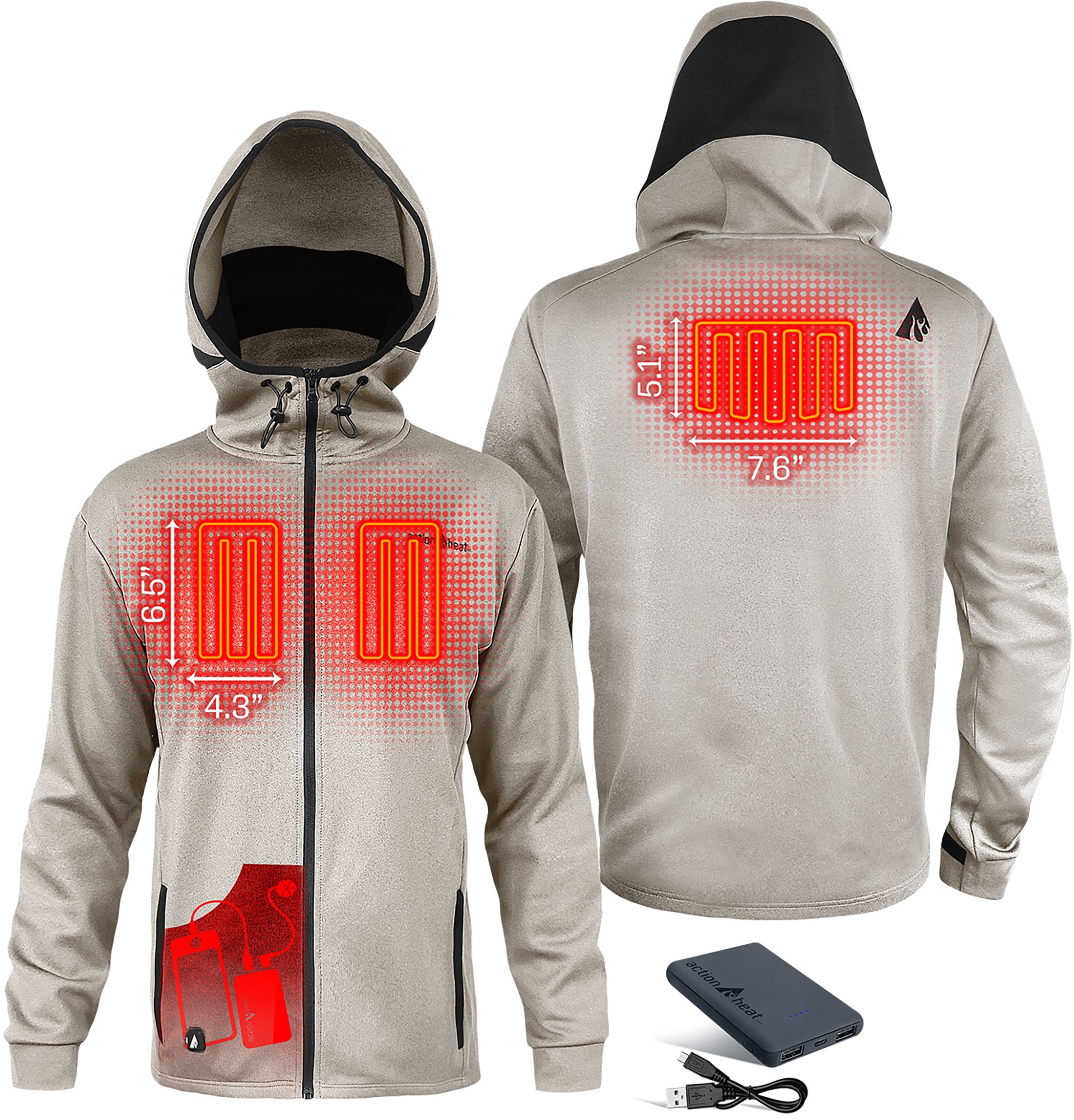 ActionHeat Men's 5V Slim Fit Battery Heated Hoodie