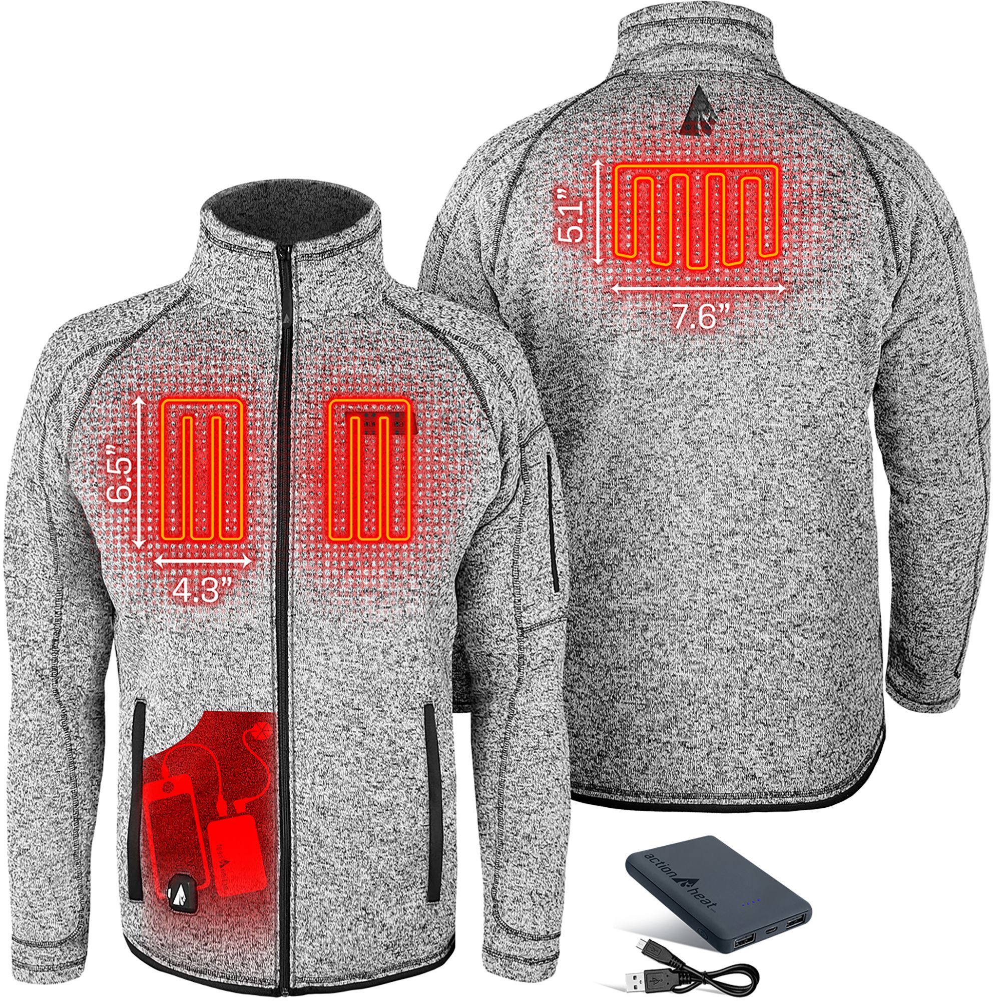 ActionHeat Men's 5V Battery Heated Sweater Jacket