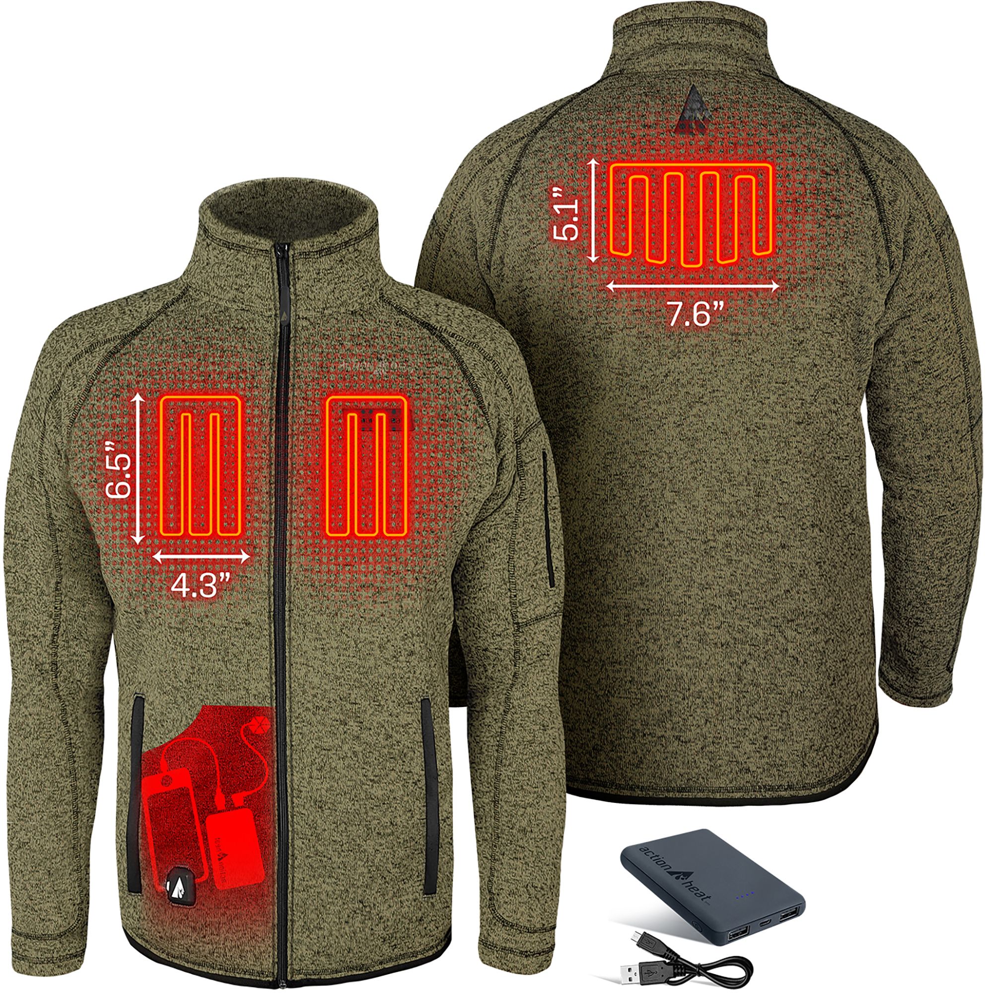 ActionHeat Men's 5V Battery Heated Sweater Jacket product image