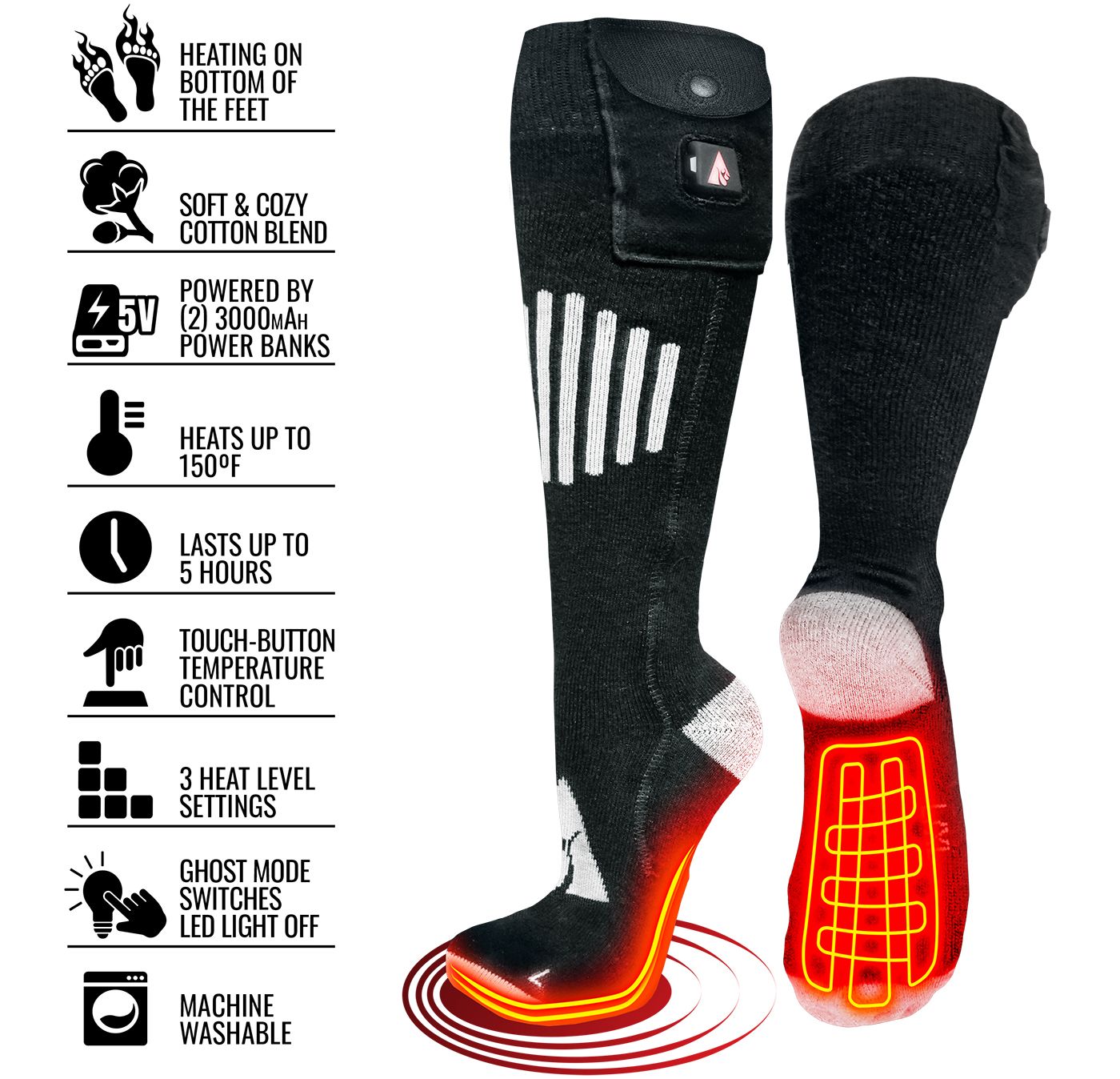 ActionHeat Cotton 5V Battery Heated Socks Publiclands