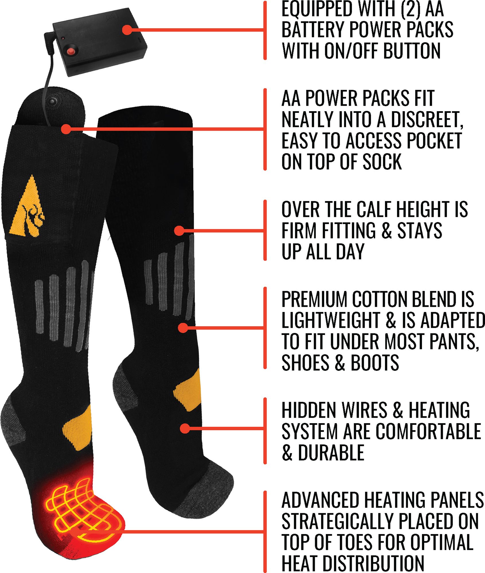 ActionHeat Cotton AA Battery Heated Socks product image