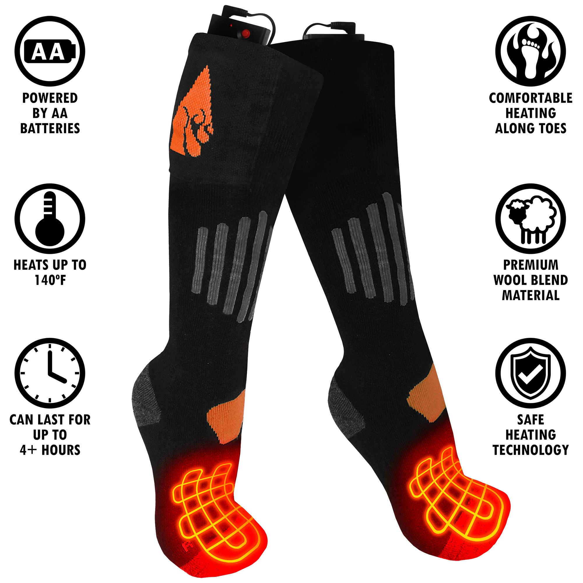 ActionHeat Wool AA Battery Heated Socks