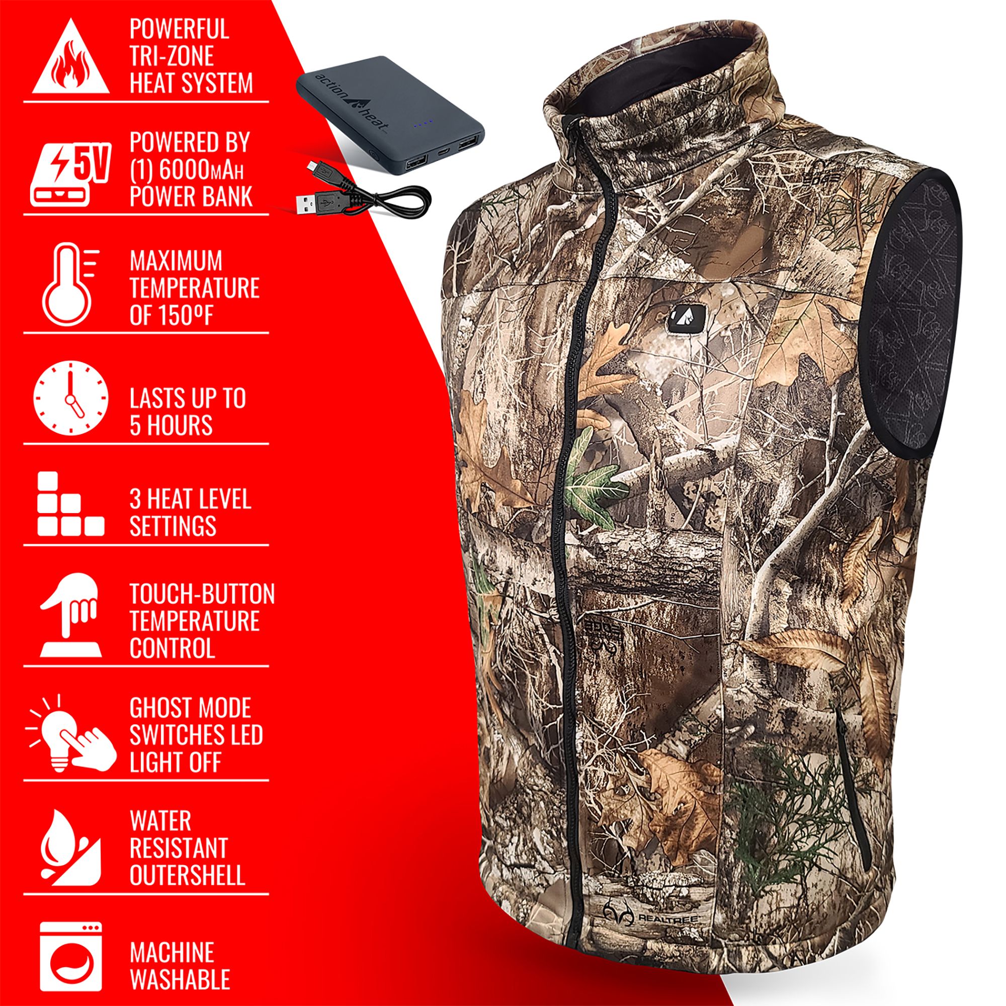ActionHeat Men's 5V Battery Heated Softshell Vest product image
