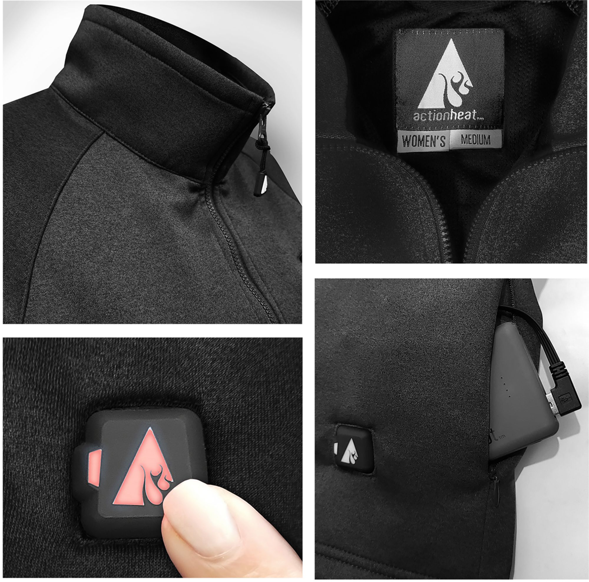 ActionHeat Mens 5V Battery Heated Half Zip Sweatshirt product image