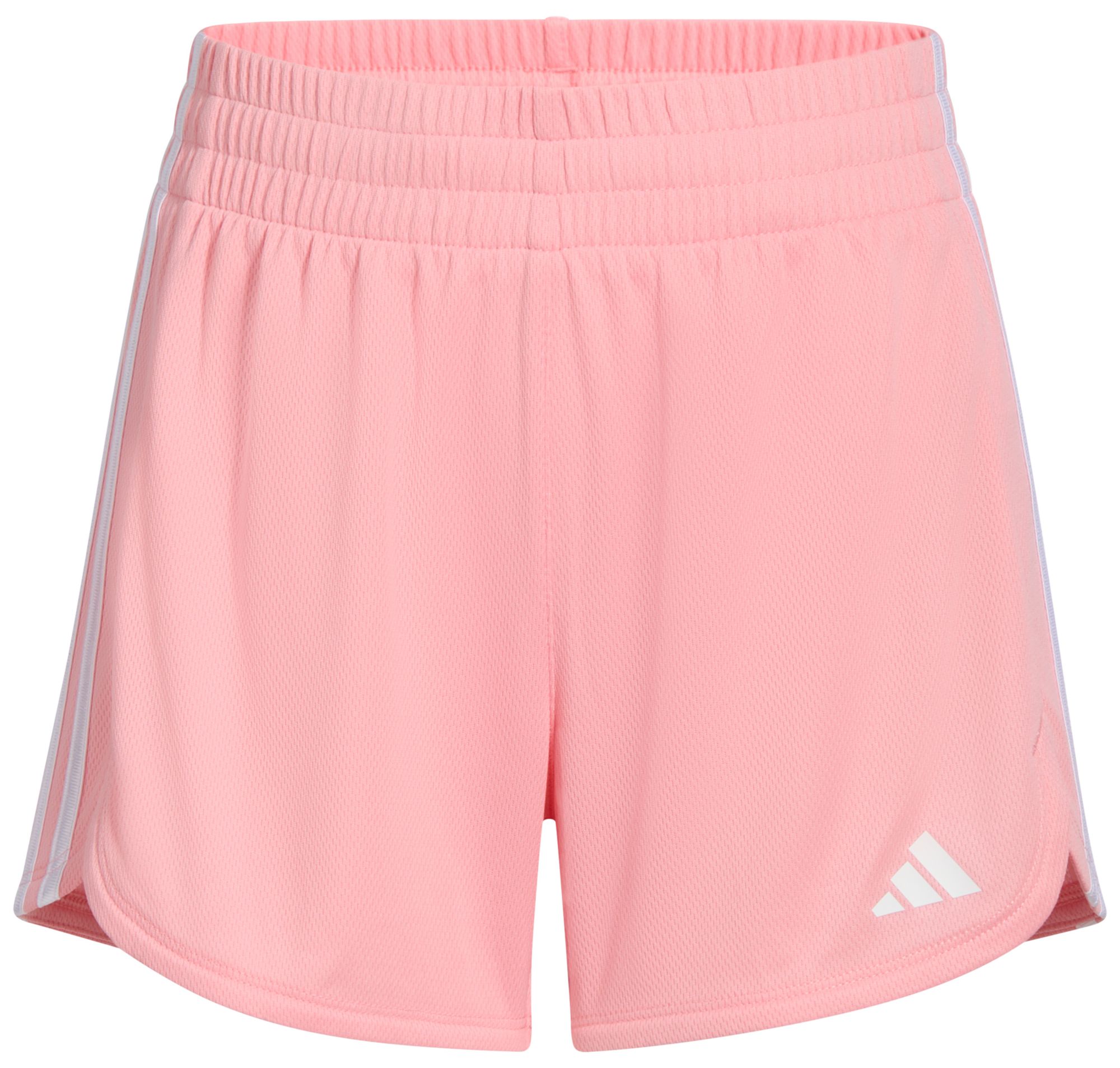 adidas Girls' Elastic Waistband 3-Stripe Pacer Mesh Shorts product image