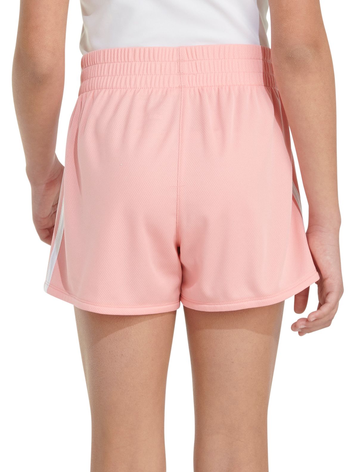 adidas Girls' Elastic Waistband 3-Stripe Pacer Mesh Shorts product image