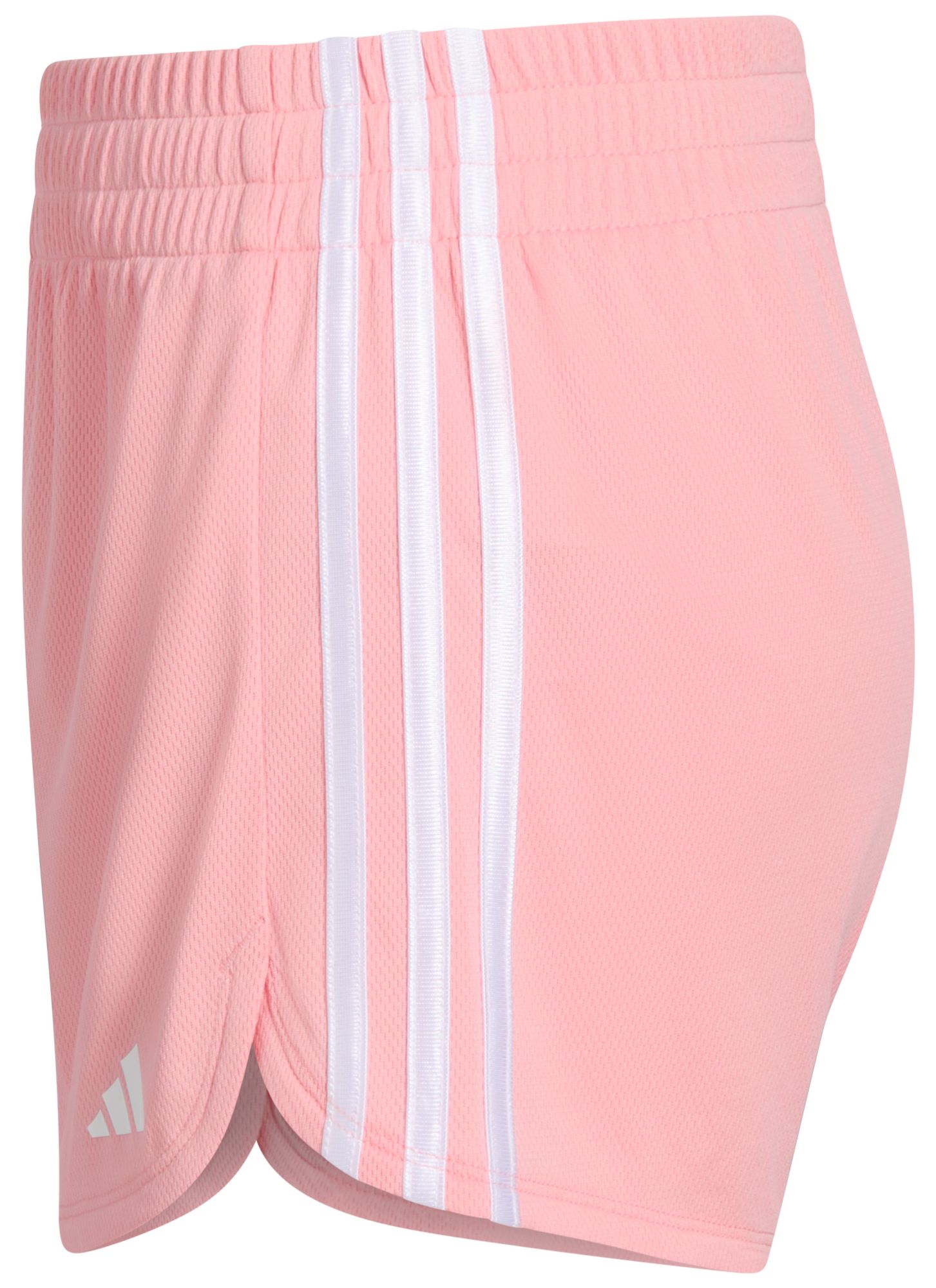 adidas Girls' Elastic Waistband 3-Stripe Pacer Mesh Shorts product image